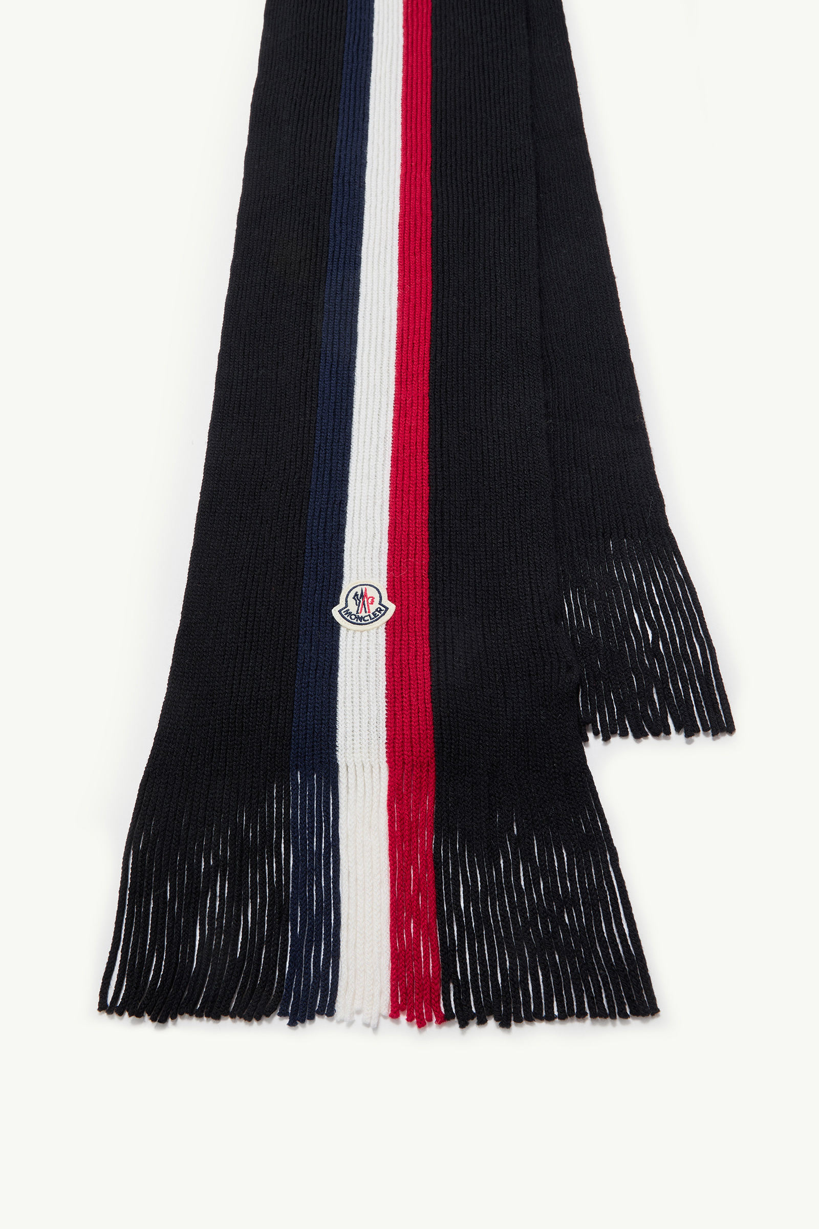 Tricolour Wool Scarf Men Black Moncler 2