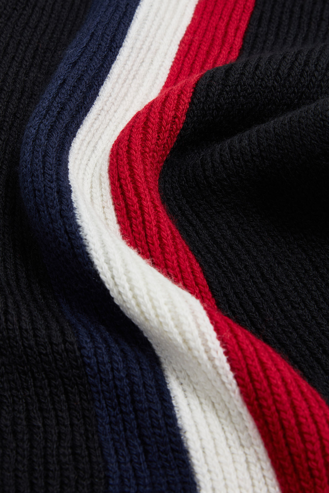 Tricolor Wool Scarf Men Black Moncler 3