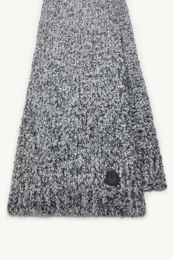 Wool & Alpaca Blend Scarf Men Gray Moncler 2