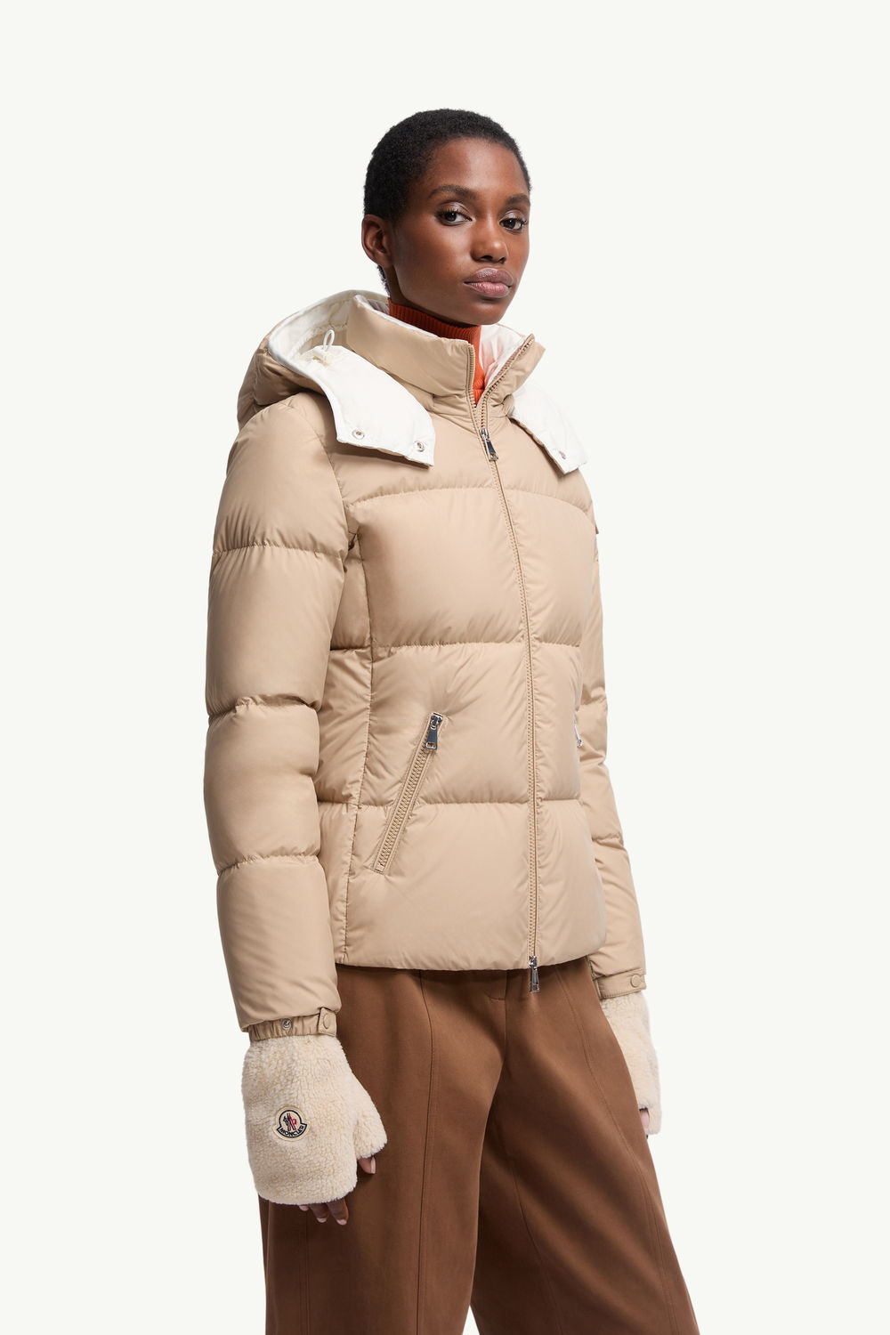 Teddy Fingerless Gloves Gender Neutral Light Beige Moncler 2