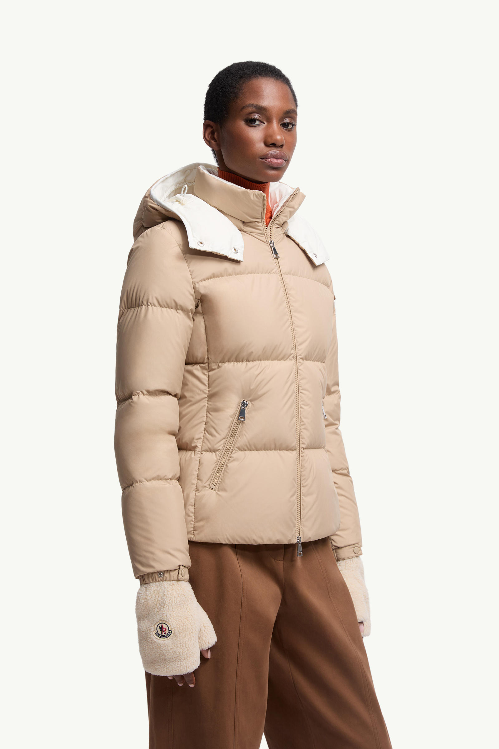 Teddy Fingerless Gloves Gender Neutral Light Beige Moncler 2