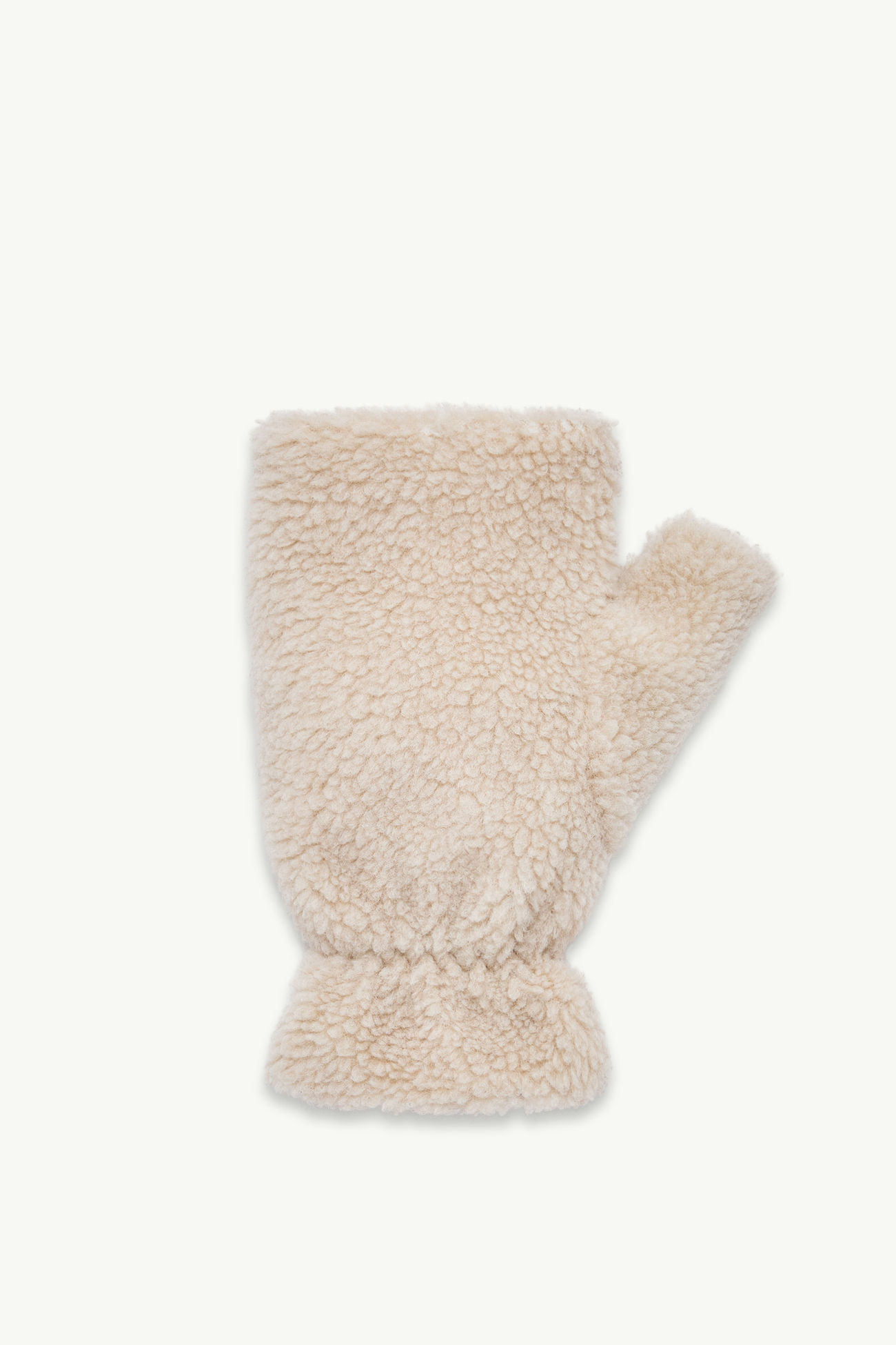 Fingerlose Handschuhe aus Teddyfleece Genderneutral Hellbeige Moncler 0