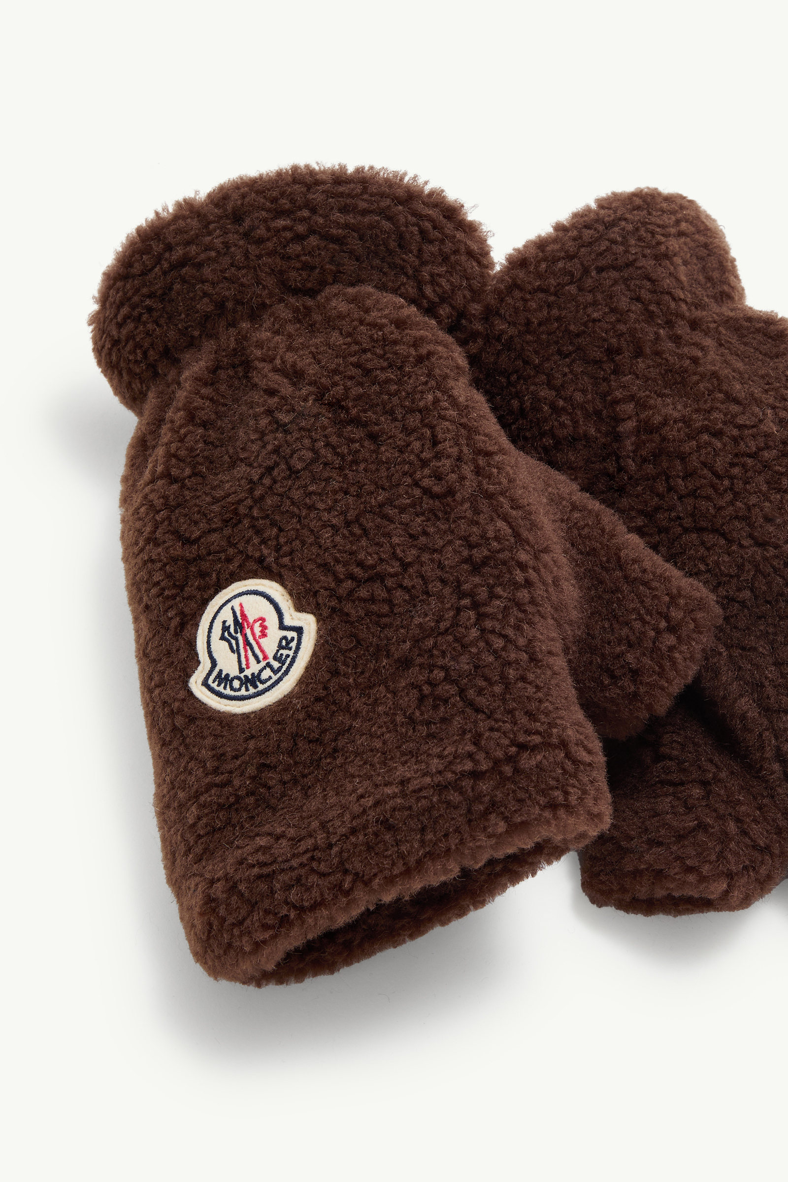 Teddy Fingerless Gloves Gender Neutral Brown Moncler 4