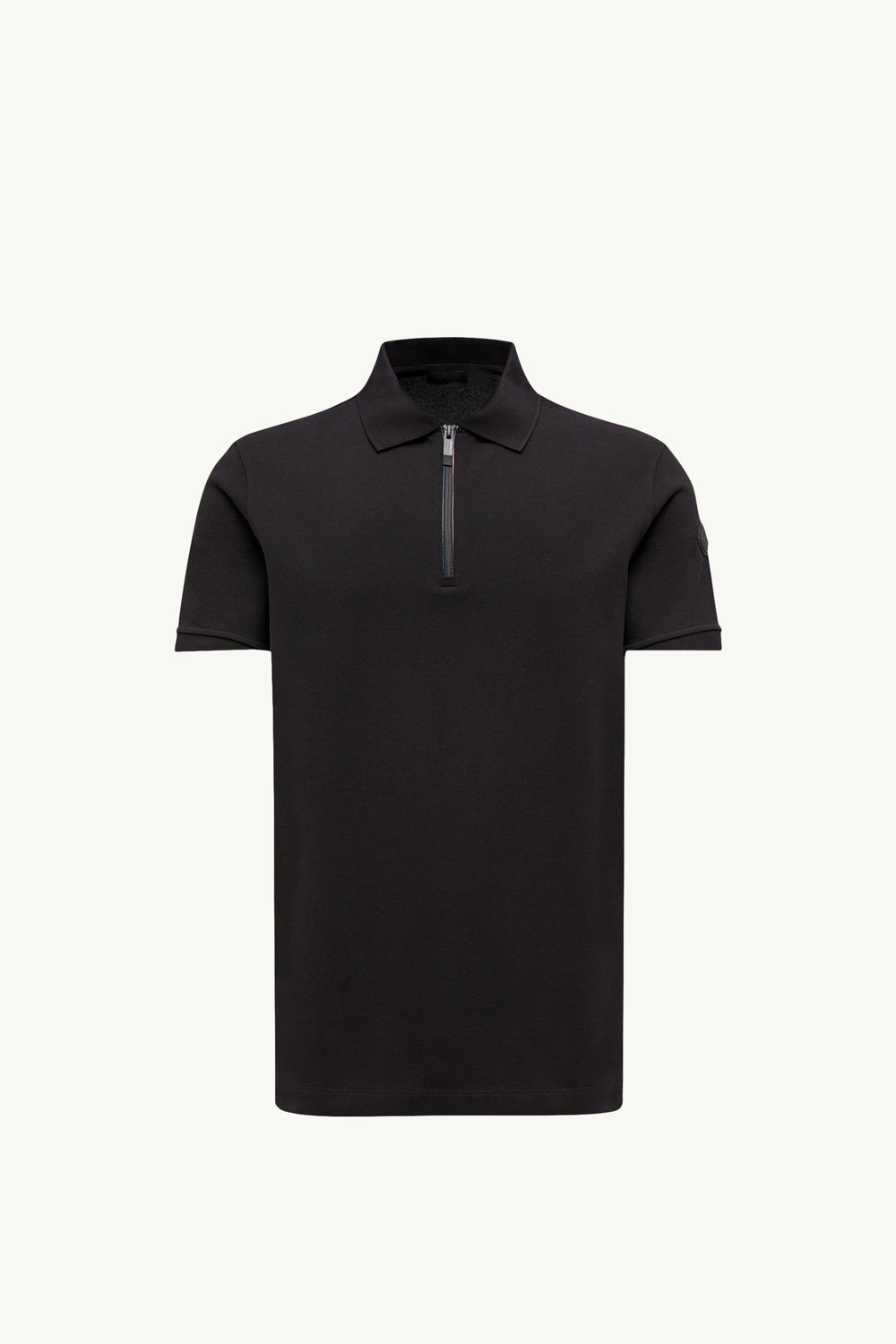 Logo Patch Cotton Piquet Polo Shirt Men Black Moncler 2