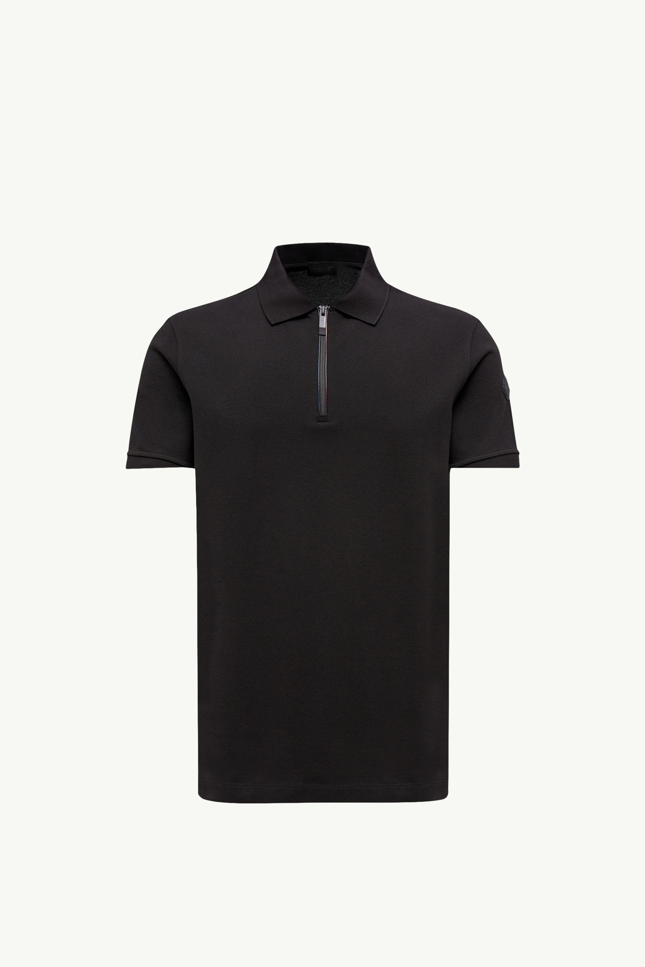 Logo Patch Cotton Piquet Polo Shirt Men Black Moncler 2