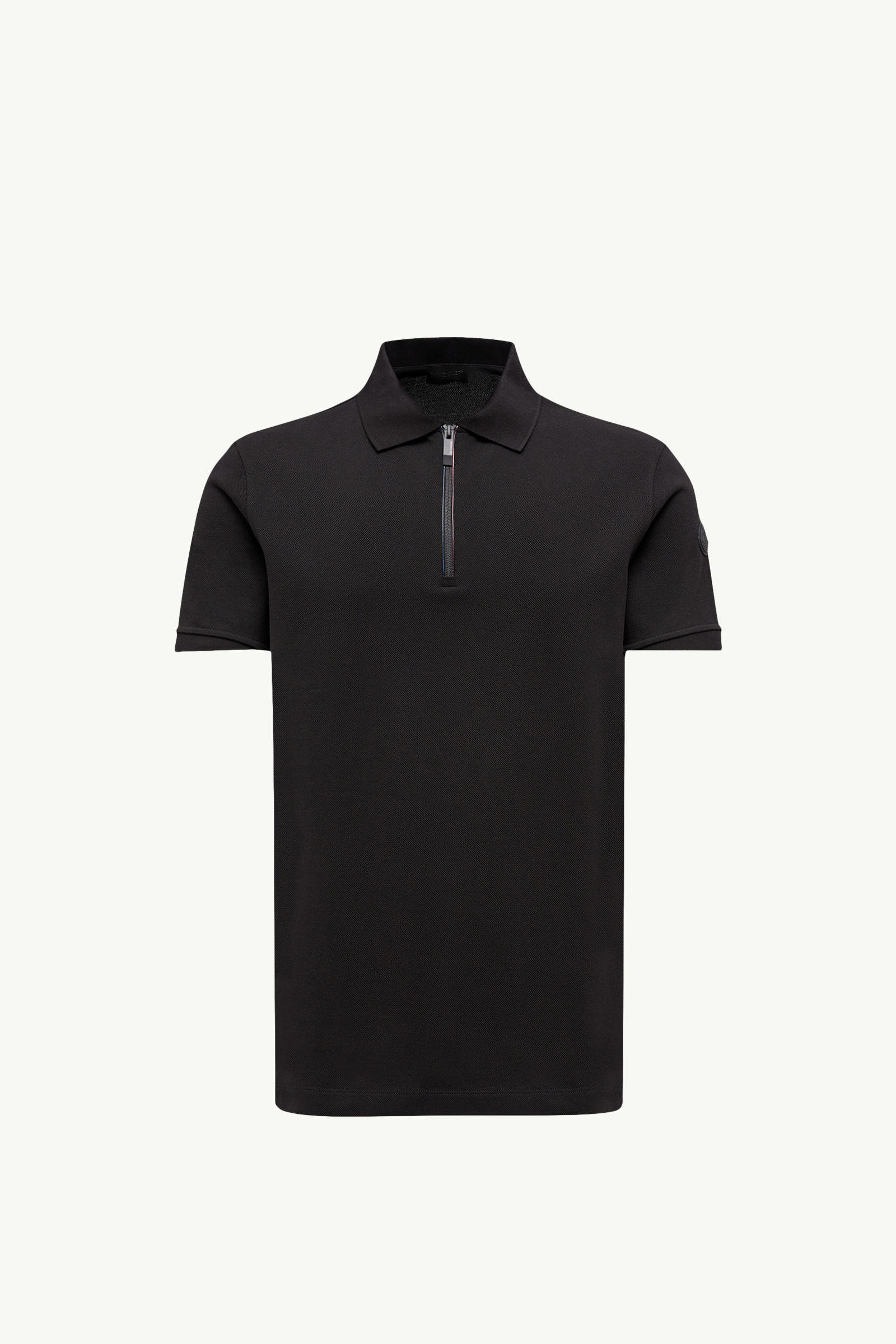 Polo de piqué de algodón con parche con logotipo Hombre Negro Moncler 2