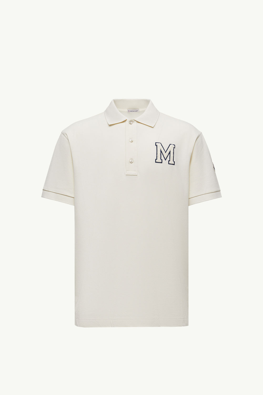 Monogram Cotton Piquet Polo Shirt Men White Ivory Moncler 2