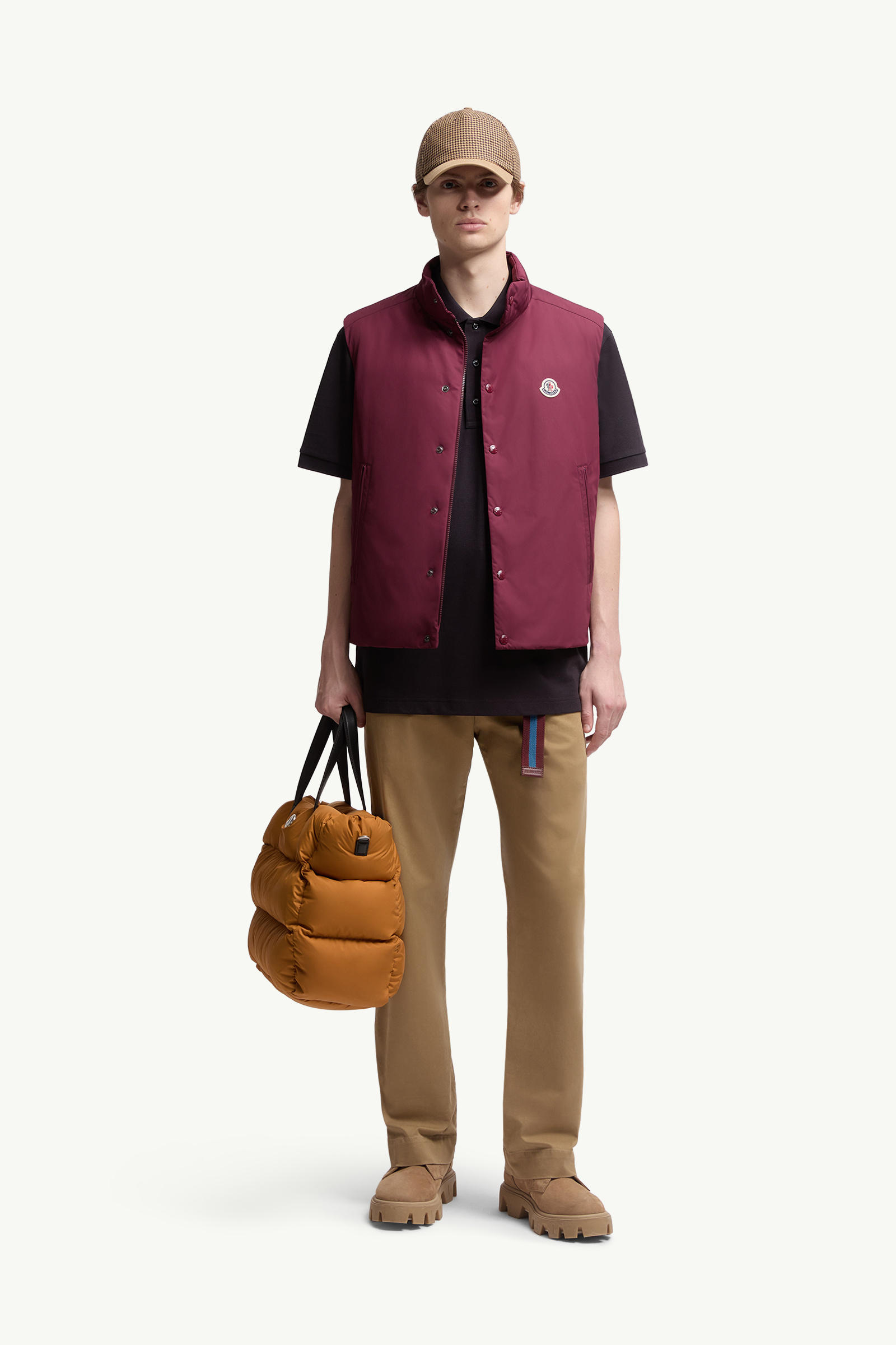 Monogram Cotton Piquet Polo Shirt Men Navy Blue Moncler 0