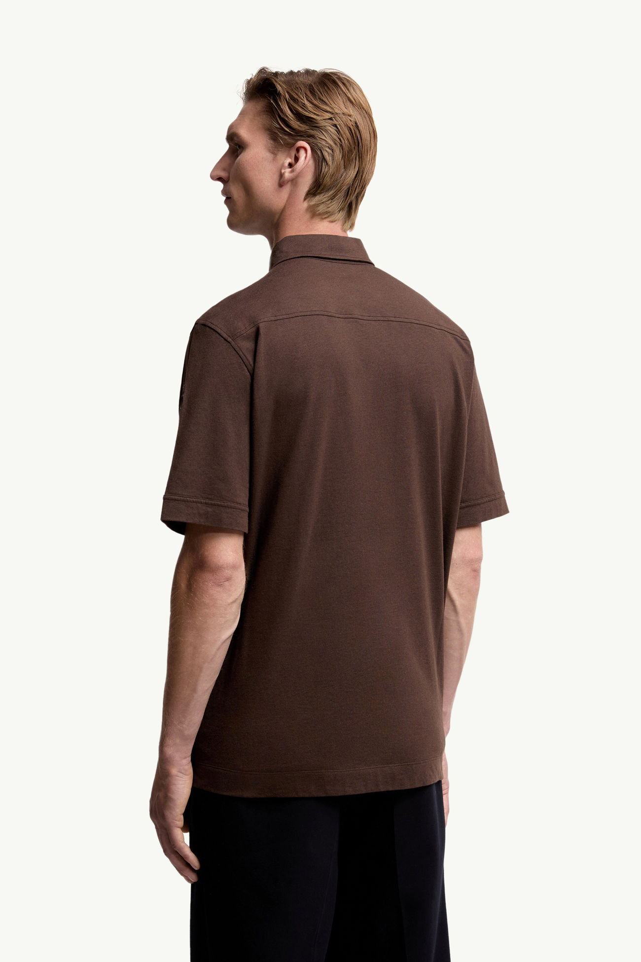 Polo in cotone e cashmere Marrone Moncler 4