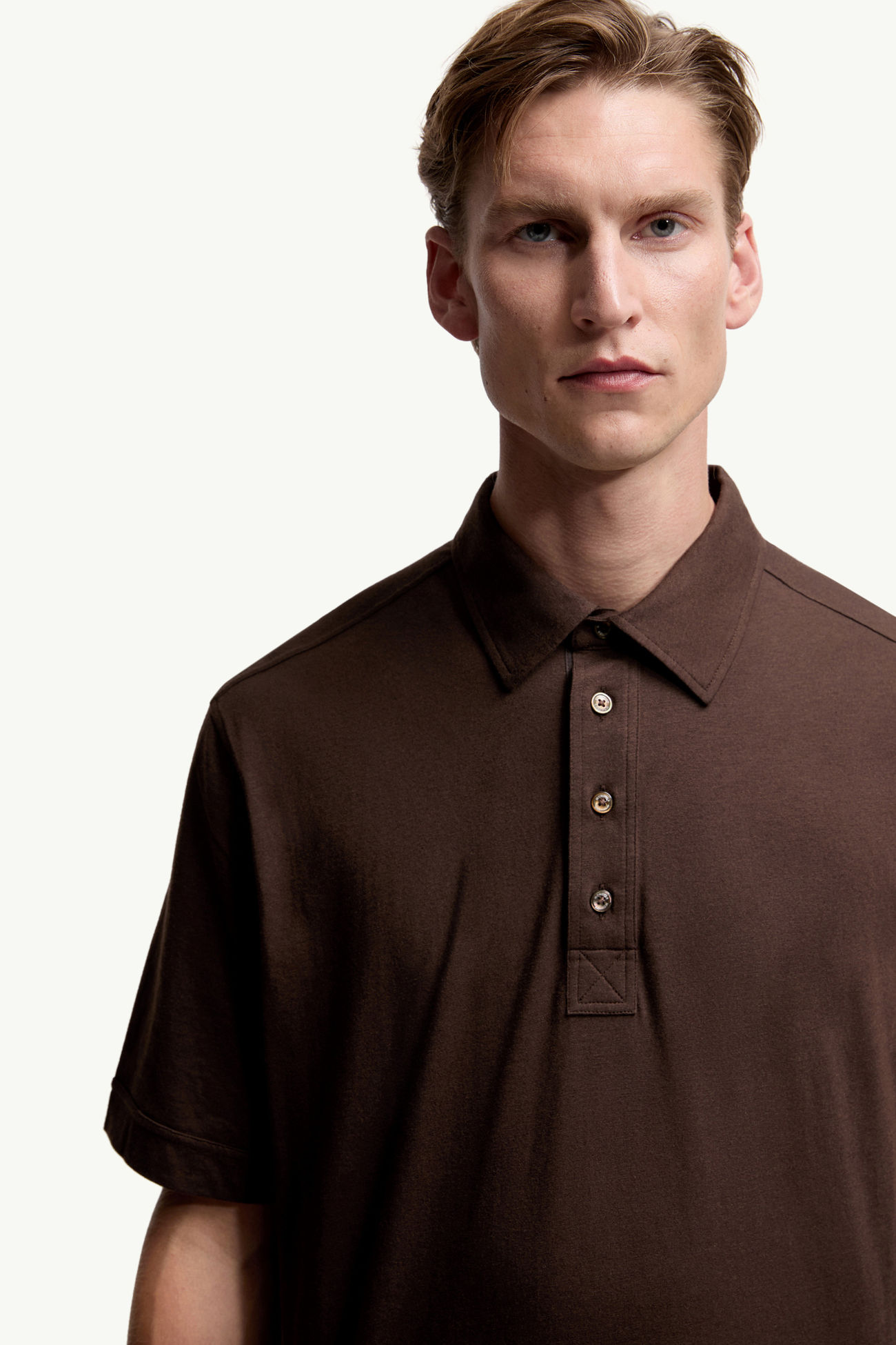 Cotton & Cashmere Polo Shirt Brown Moncler 5