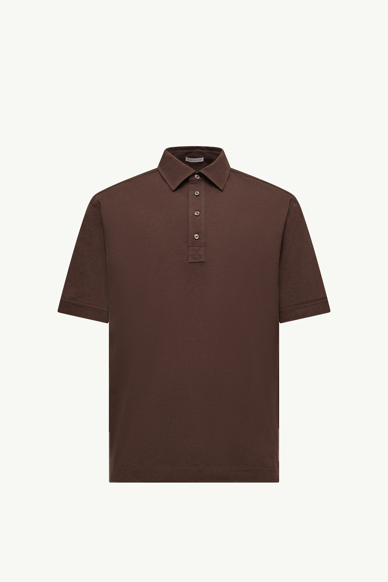 Polo en coton et cachemire Marron Moncler 2