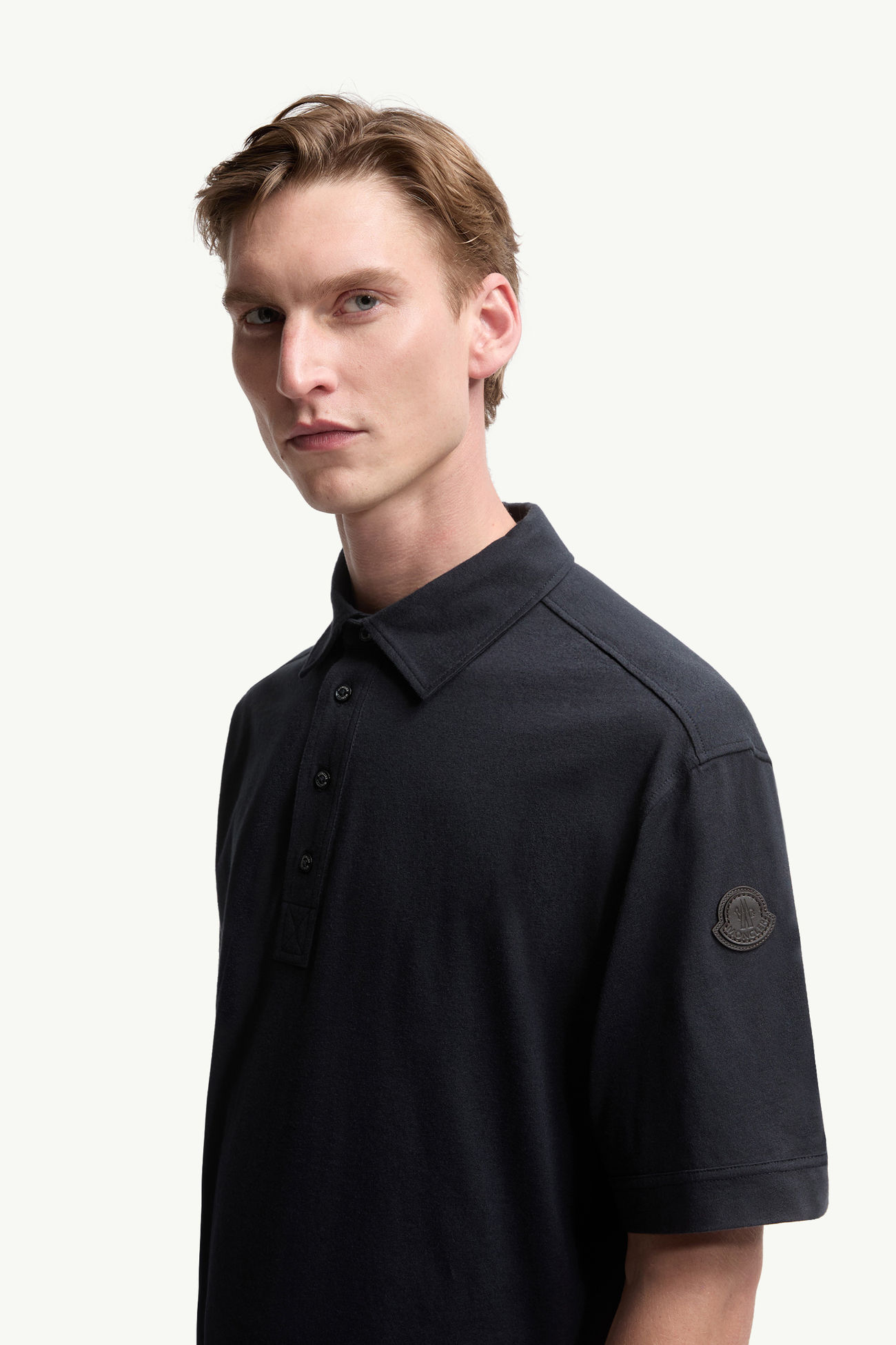 Cotton & Cashmere Polo Shirt Navy Blue Moncler 1