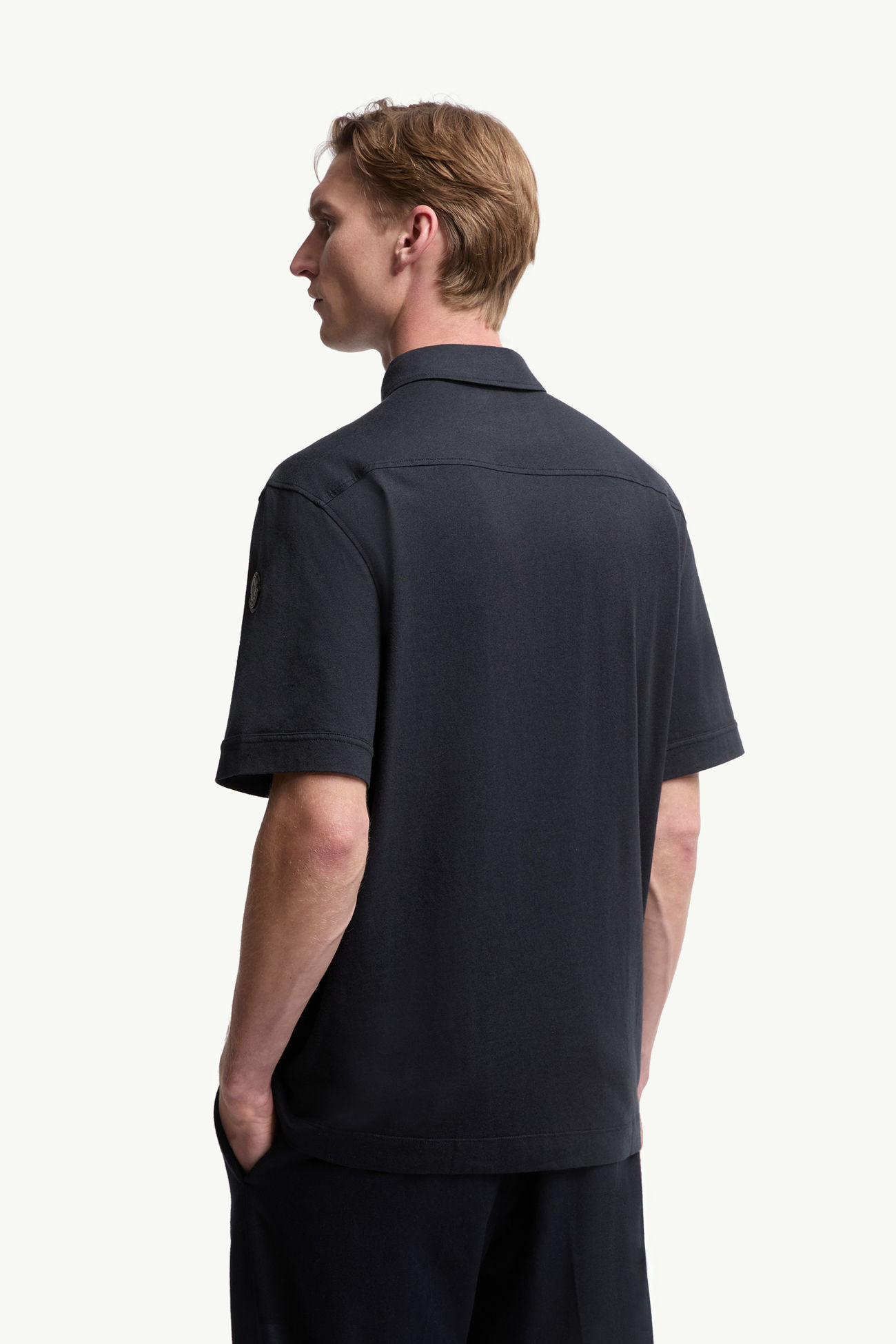 Polo in cotone e cashmere Blu Navy Moncler 4