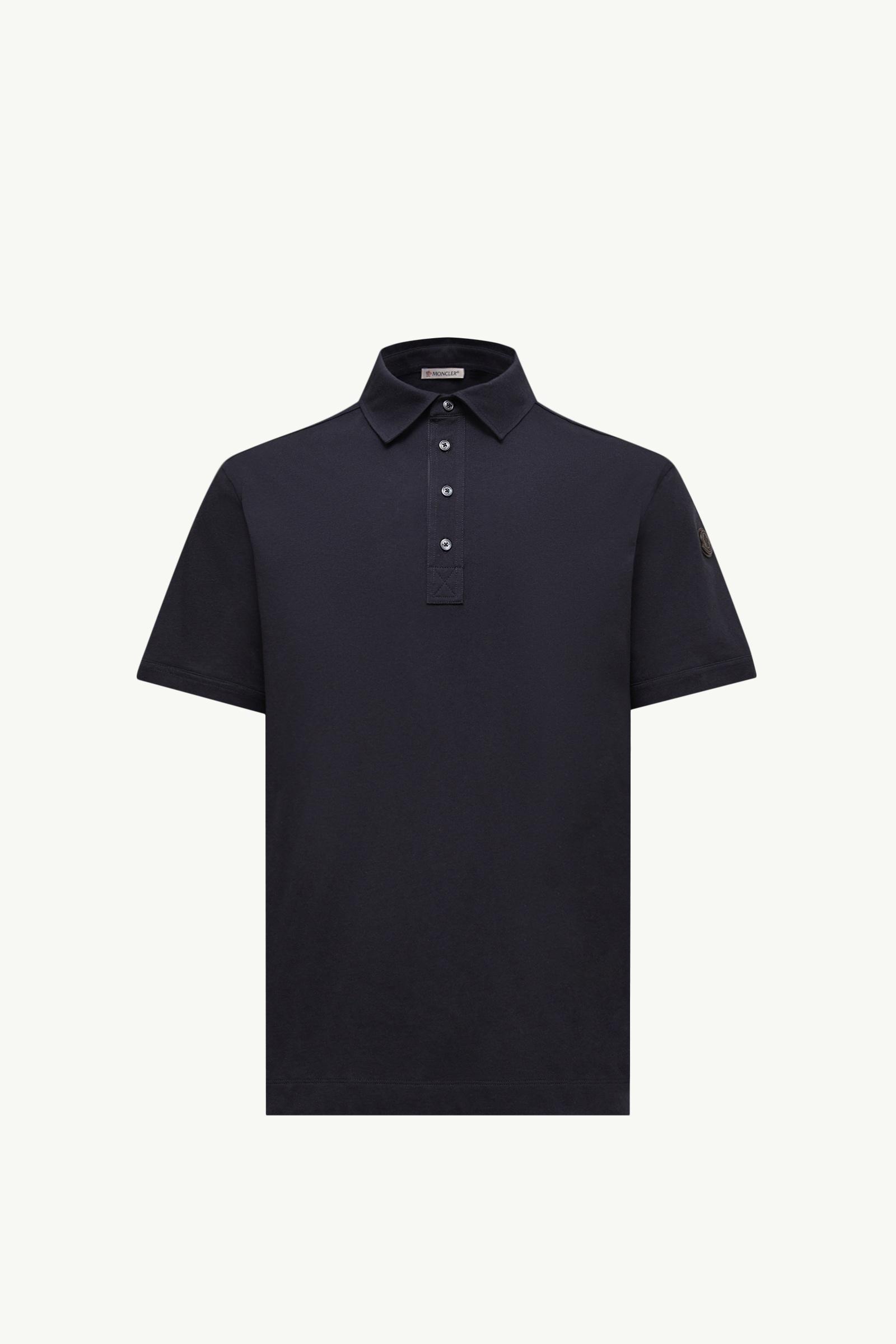 Navy Blue Cotton & Cashmere Polo Shirt - Polos & T-shirts for Men