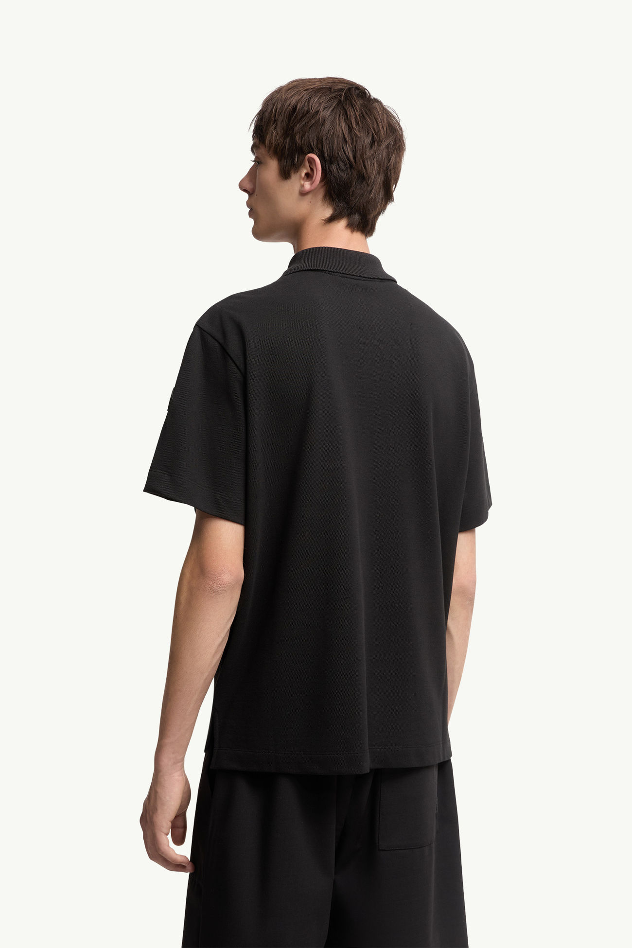 T-Shirt aus Baumwolle mit gesticktem Logo Herren Schwarz Moncler 4