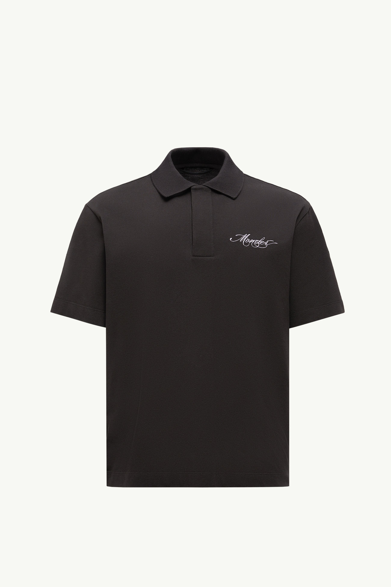 T-shirt en coton à logo brodé Hommes Noir Moncler 2