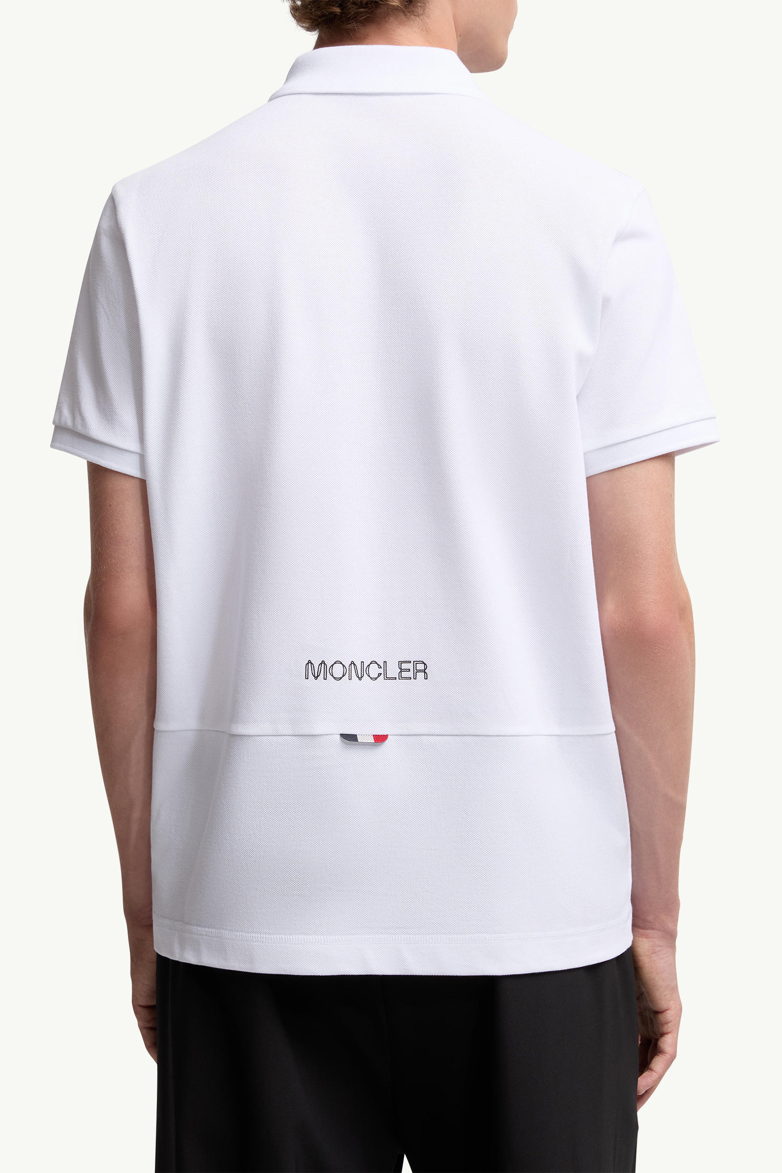 Polo in cotone piquet con patch logato Uomo Bianco Moncler 5