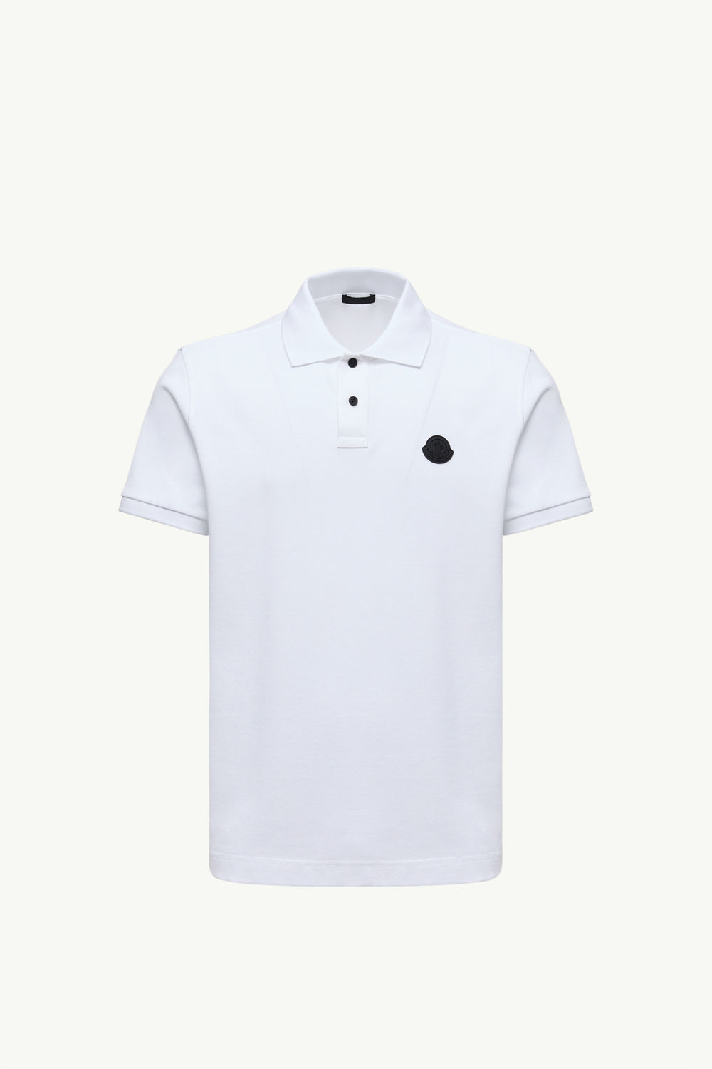 Logo Patch Cotton Piquet Polo Shirt Men White Moncler 2