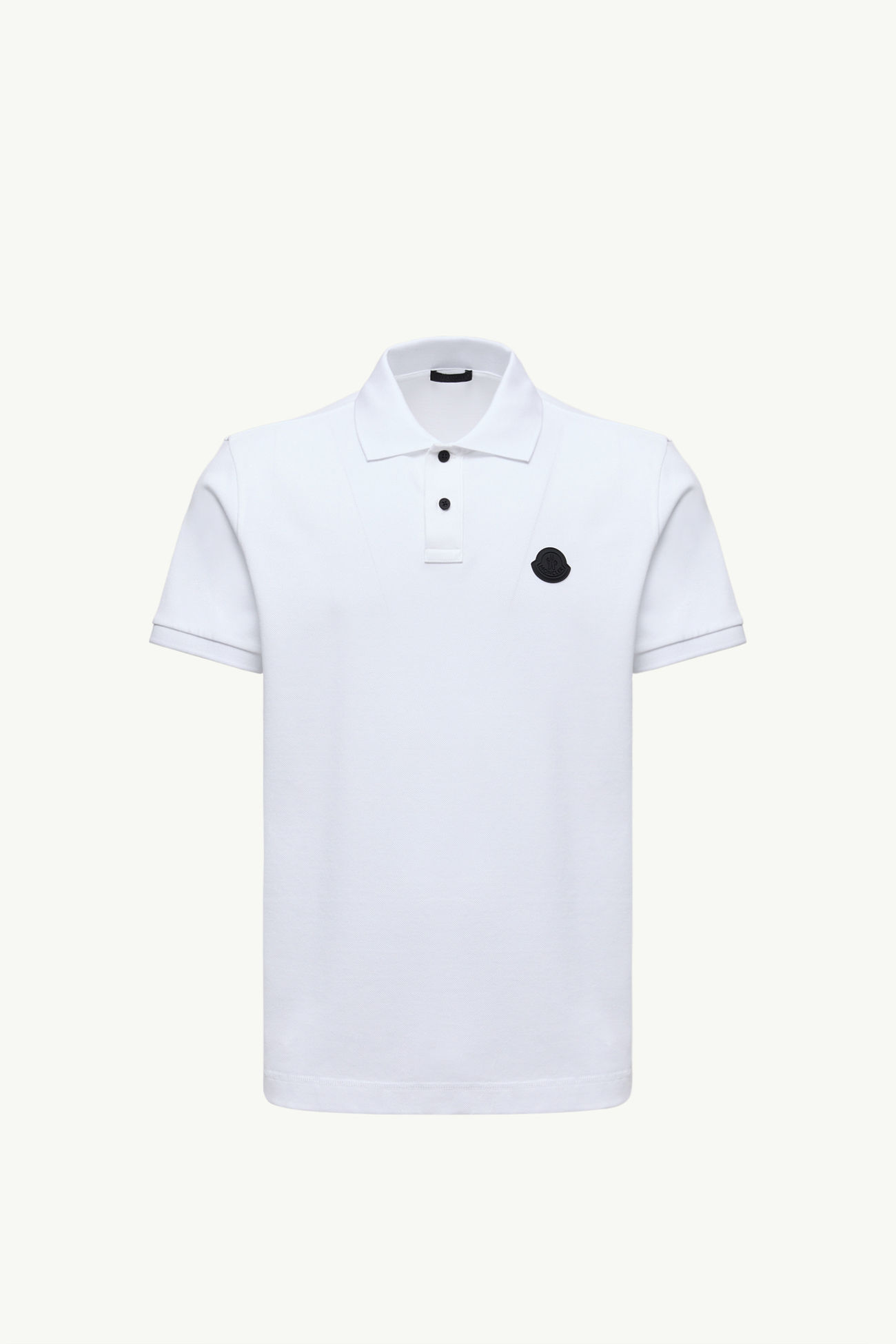 Poloshirt aus Baumwollpiqué mit Logoaufnäher Herren Weiß Moncler 2