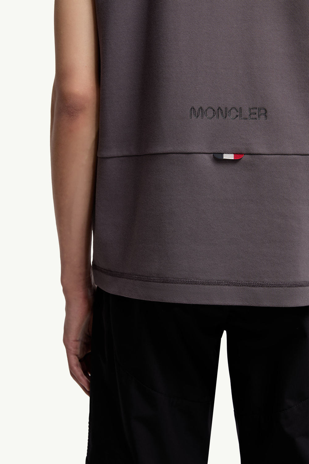 Logo Patch Cotton Piquet Polo Shirt Men Dark Gray Moncler 5
