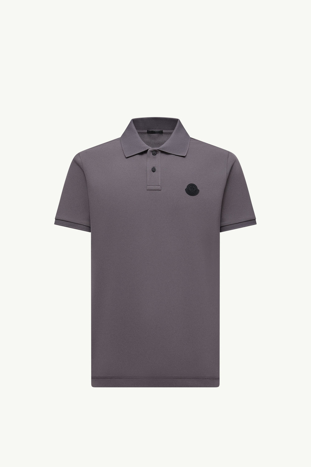 Logo Patch Cotton Piquet Polo Shirt Men Dark Gray Moncler 2