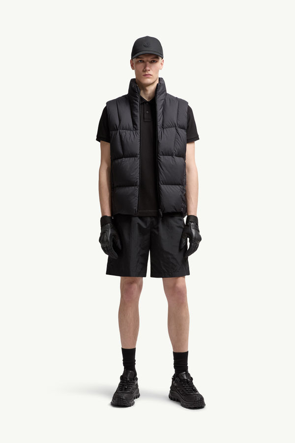 Logo Patch Cotton Piquet Polo Shirt Men Black Moncler 0