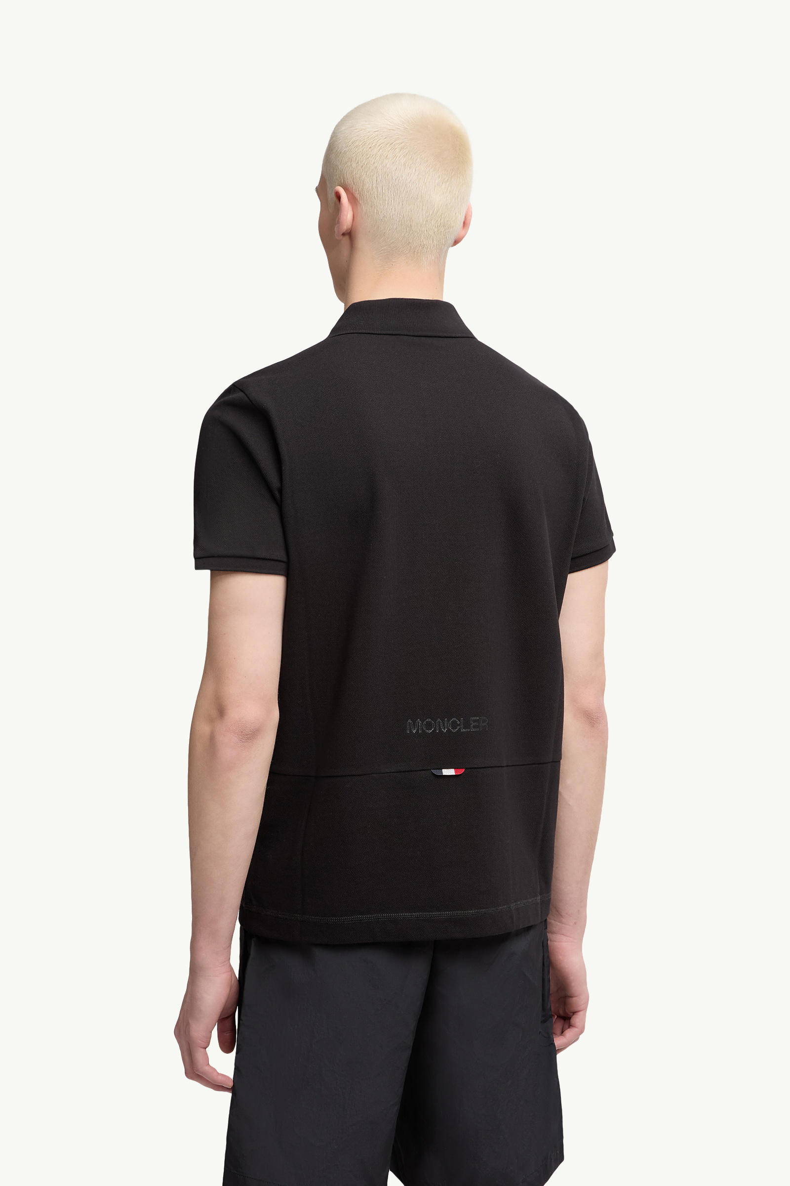 Poloshirt aus Baumwollpiqué mit Logoaufnäher Herren Schwarz Moncler 4