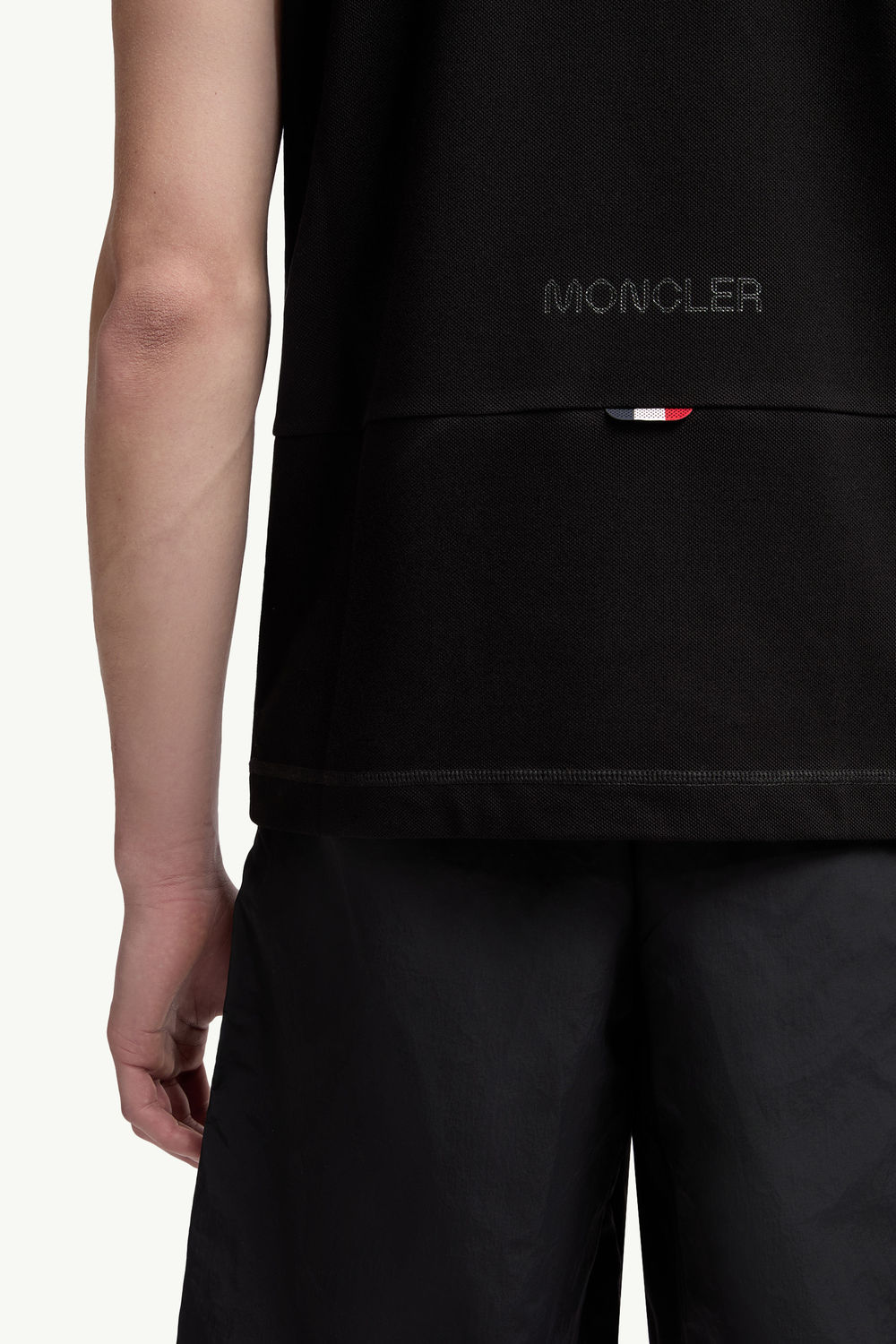 Logo Patch Cotton Piquet Polo Shirt Men Black Moncler 5