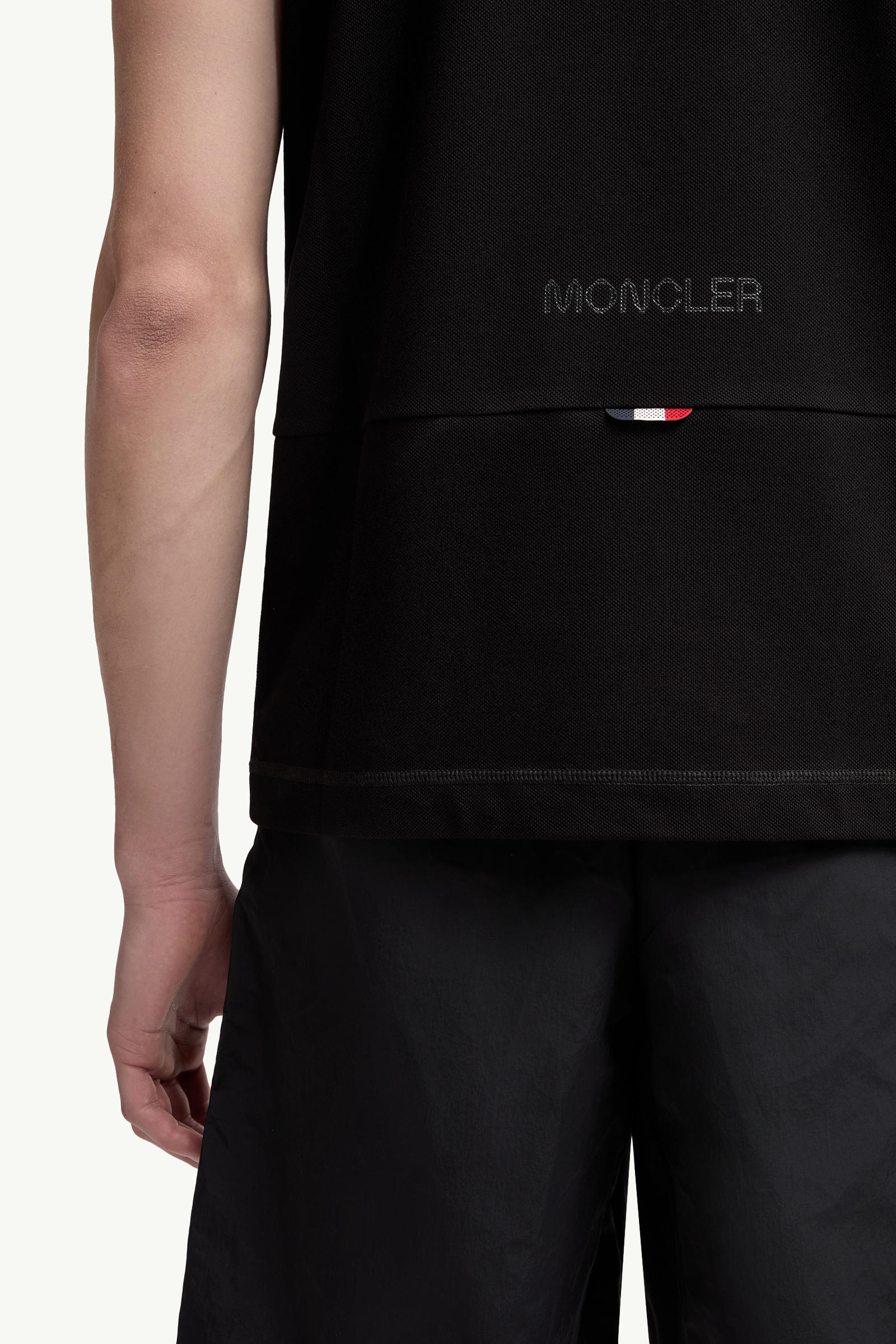 Poloshirt aus Baumwollpiqué mit Logoaufnäher Herren Schwarz Moncler 5