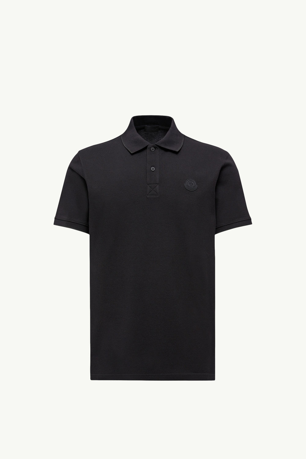 Polo in cotone piquet con logo Uomo Nero Moncler 2