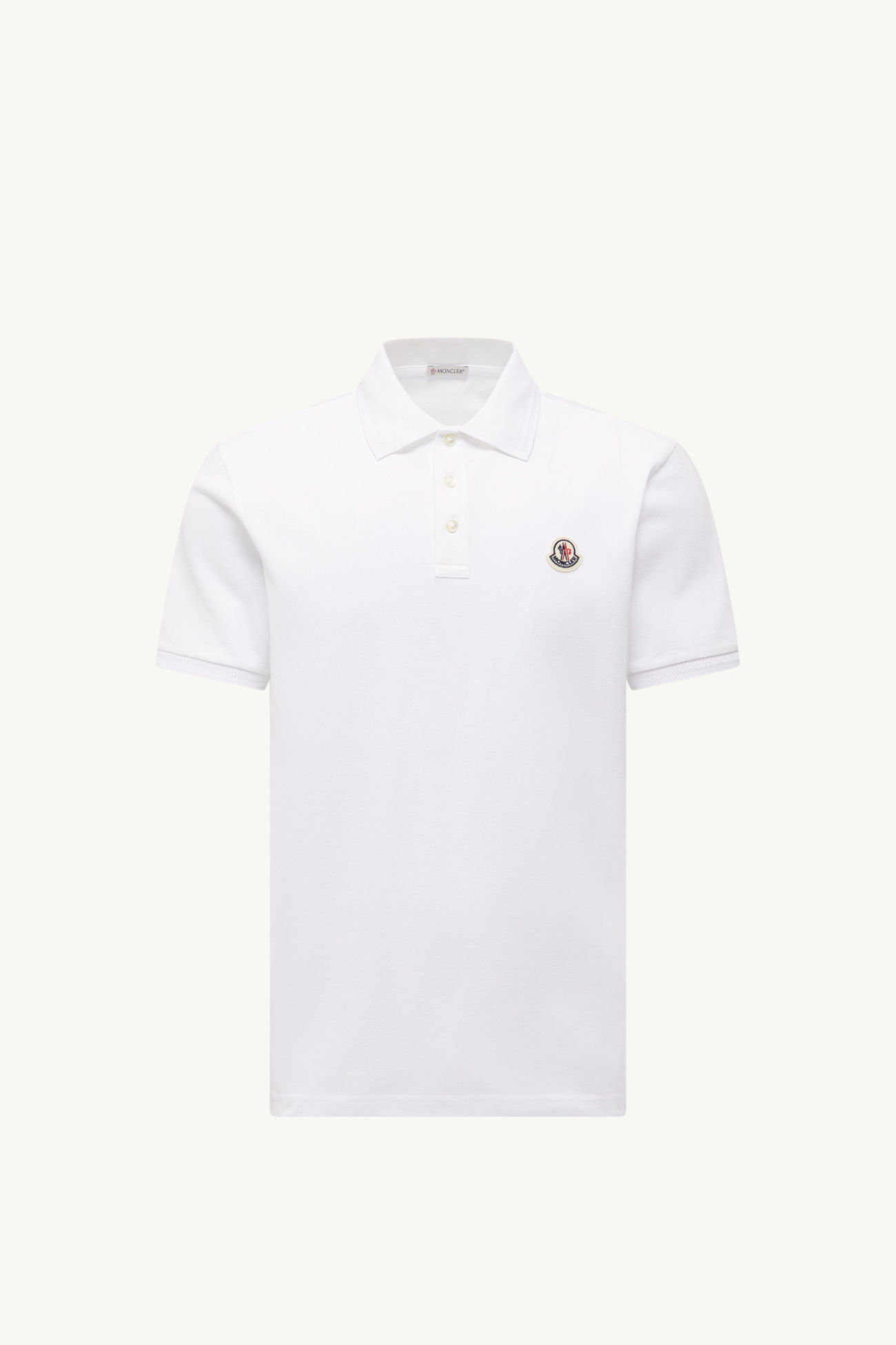Poloshirt aus Baumwollpiqué mit Logoaufnäher Herren Weiß Moncler 2