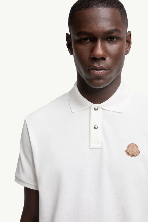 標誌貼片珠地棉Polo恤 男士 白色 Moncler 5