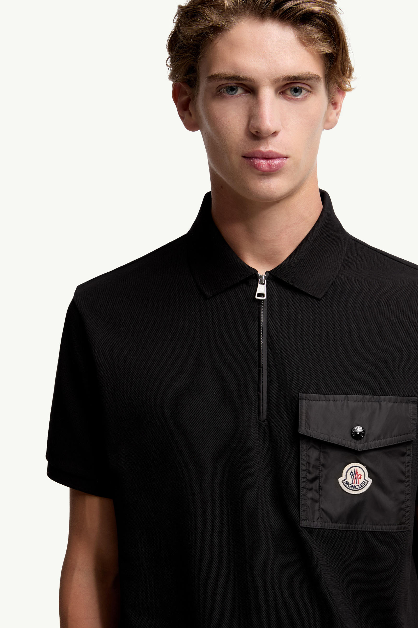 Poloshirt aus Baumwollpiqué mit Tasche Herren Schwarz Moncler 5