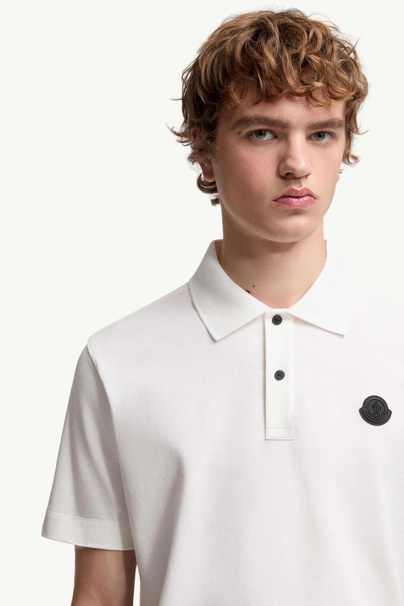 Polo en piqué de coton à logo Hommes Blanc Moncler 5