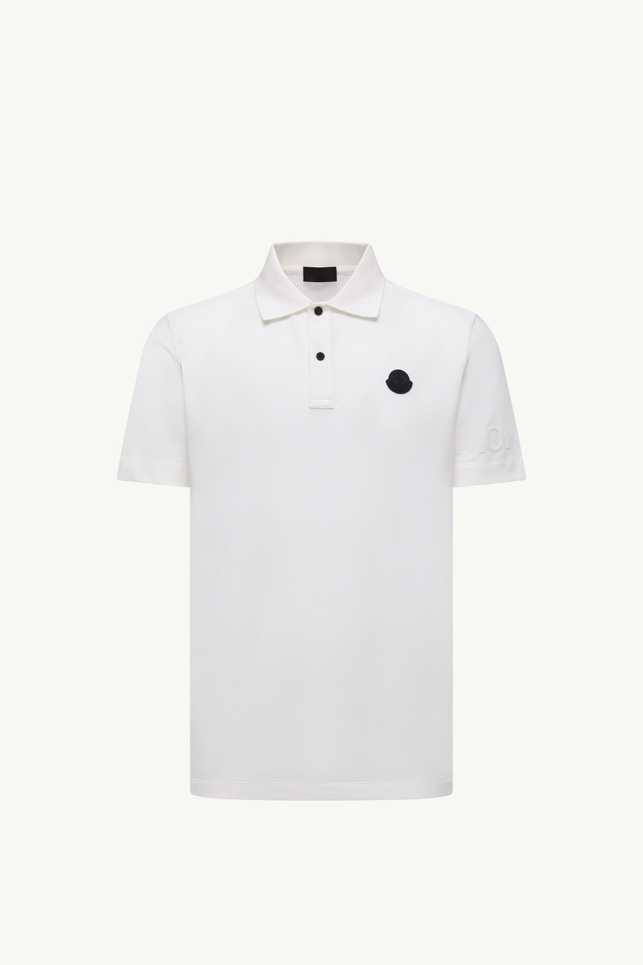 Logo Cotton Piquet Polo Shirt Men White Moncler 2