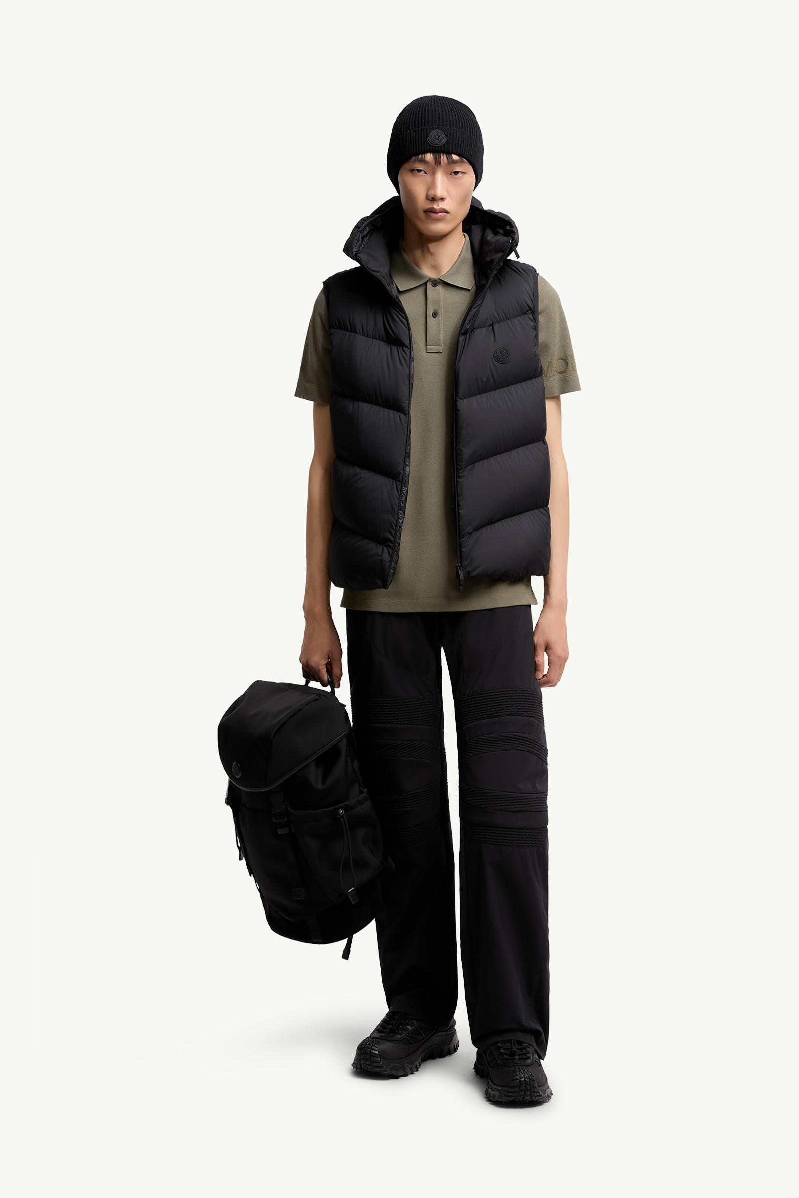Piqué-Poloshirt mit Logoaufnäher Herren Dunkelgrün Moncler 0
