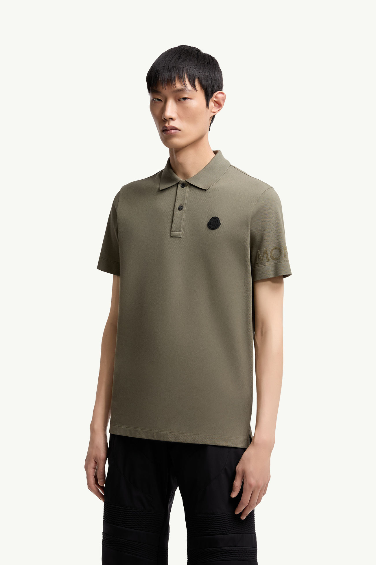 Piqué-Poloshirt mit Logoaufnäher Herren Dunkelgrün Moncler 3
