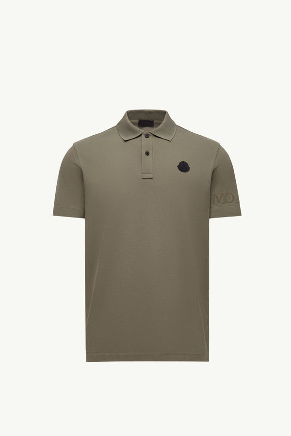 Polo de piqué de algodón con logotipo Hombre Verde Oscuro Moncler 2