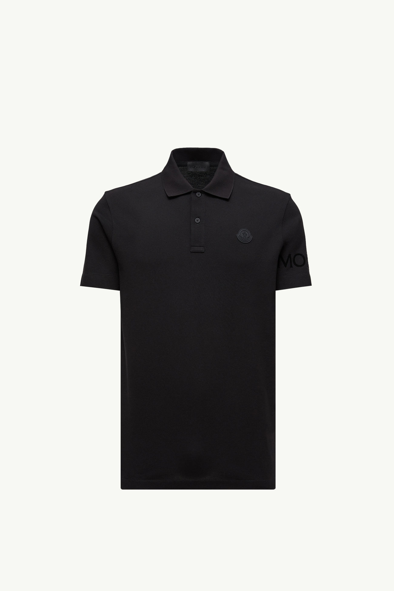 Polo de piqué de algodón con logotipo Hombre Negro Moncler 2