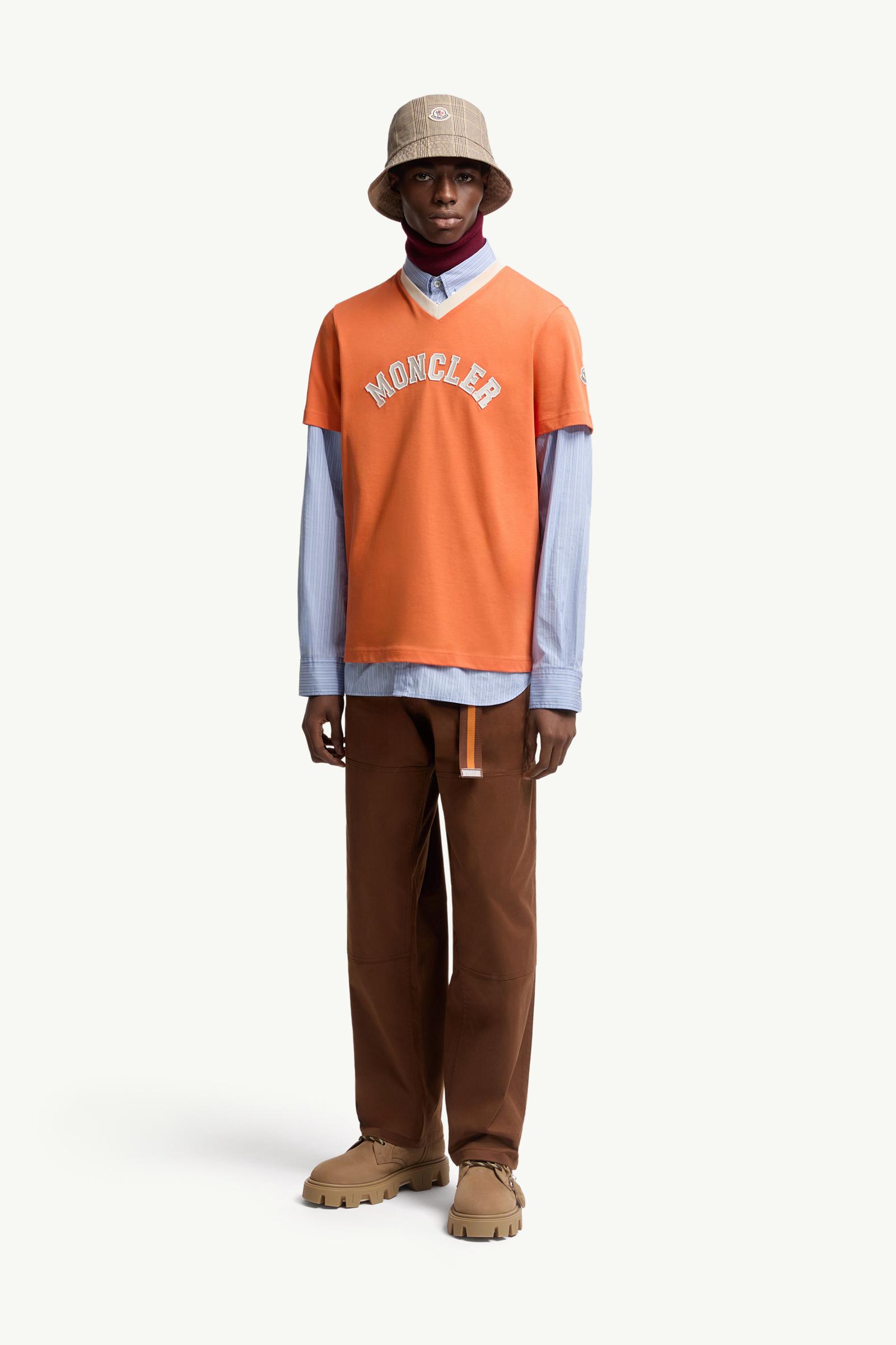 【モンクレールMONCLER 】ポロシャツ　半袖　大きめ　オレンジ　XL オレンジ系 MONCLER(モンクレール) ポロシャツ(メンズ) - 海外