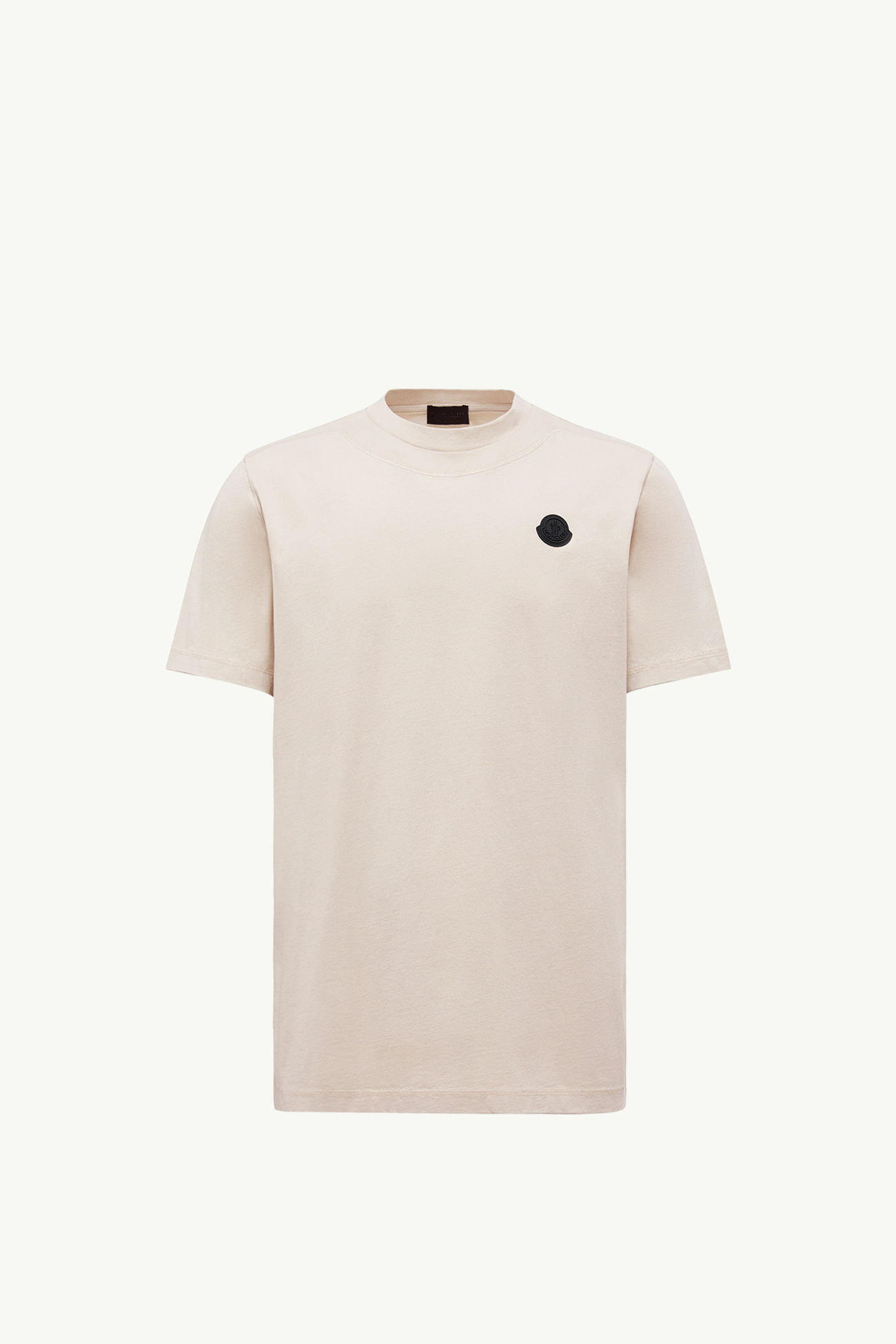 Logo Patch Cotton T-Shirt Men Light Beige Moncler 2