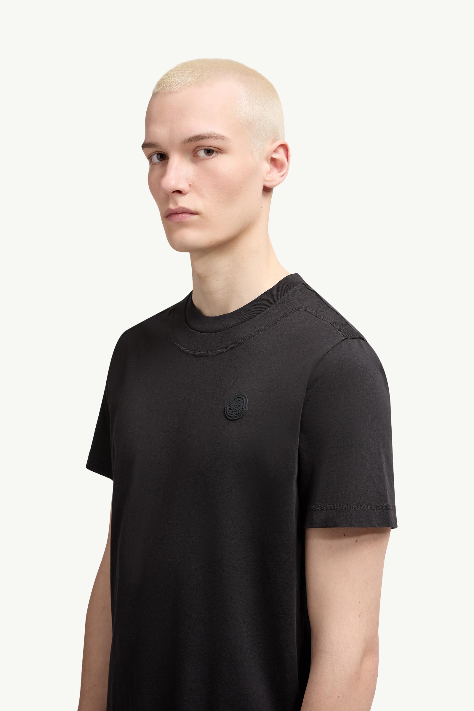 Logo Patch Cotton T-Shirt Men Black Moncler 1