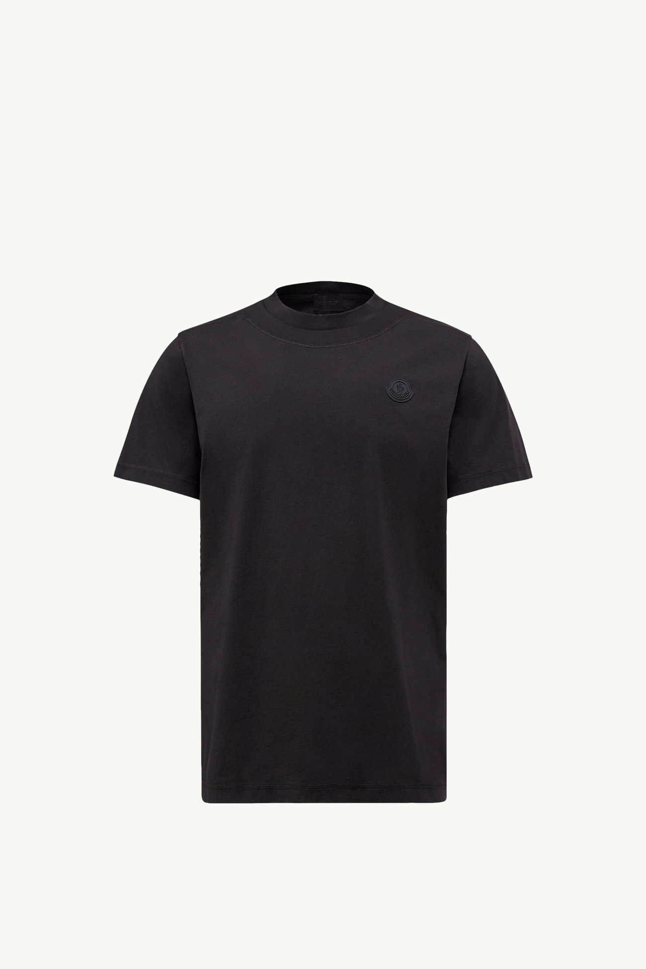 Camiseta de algodón con parche con logotipo Hombre Negro Moncler 2