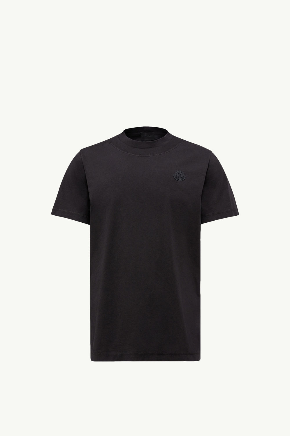 Logo Patch Cotton T-Shirt Men Black Moncler 2
