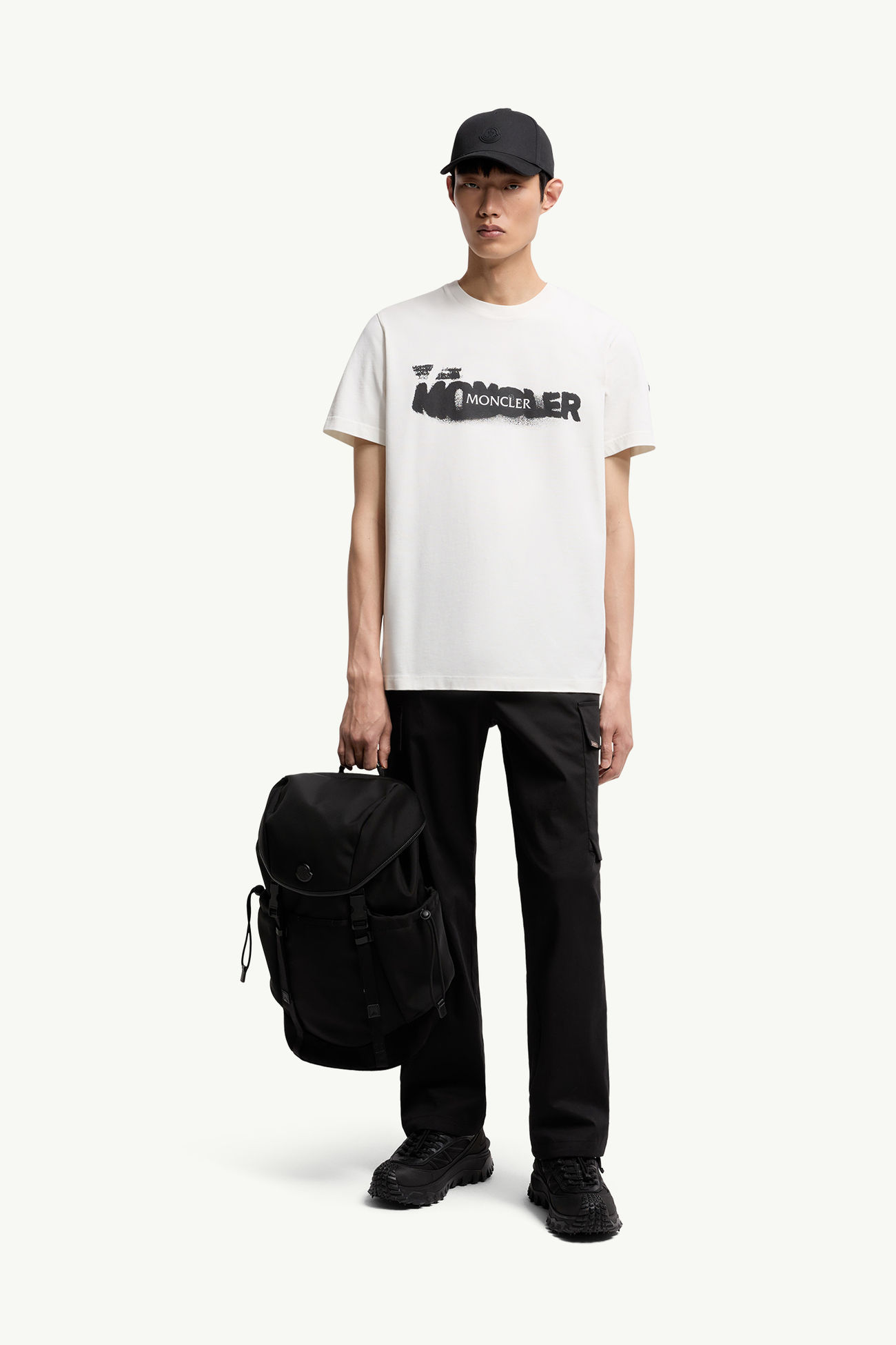 Graphic Logo Cotton T-Shirt メンズ ホワイト Moncler 0