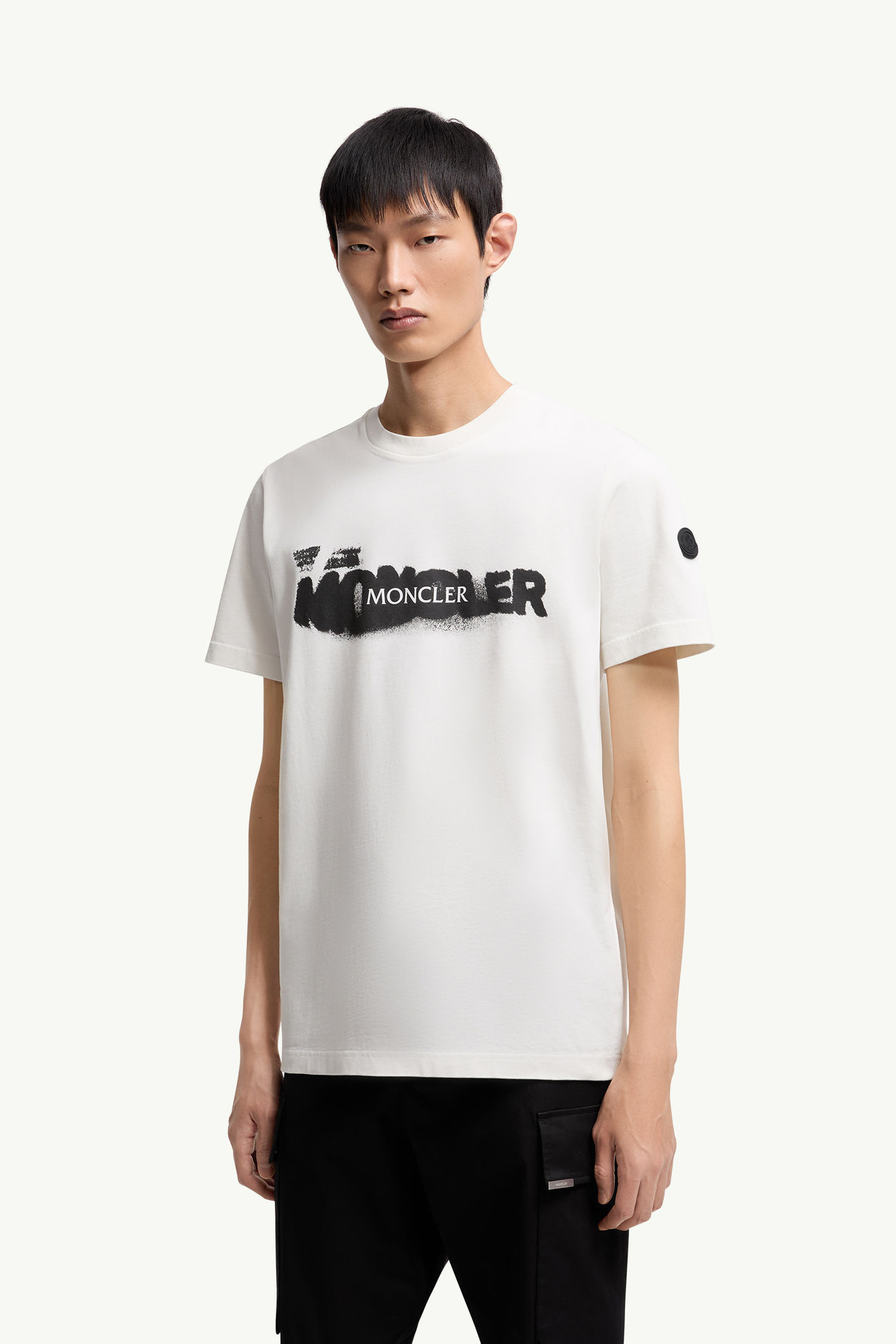 Graphic Logo Cotton T-Shirt メンズ ホワイト Moncler 3