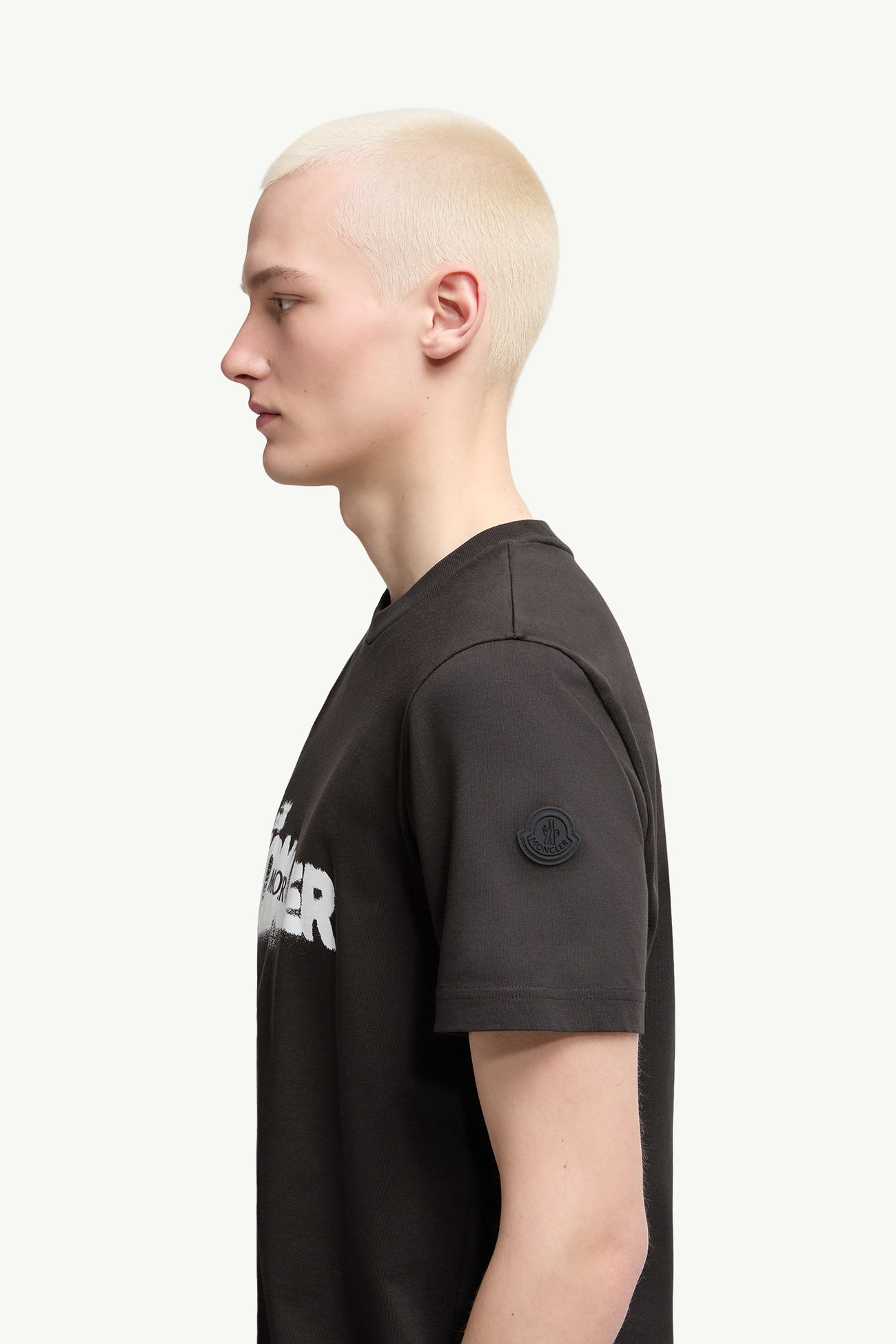 Graphic Logo Cotton T-Shirt メンズ ブラック Moncler 1