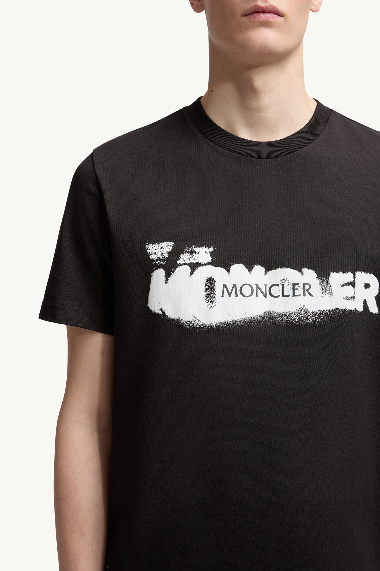 幾何標誌棉質T恤 男士 黑色 Moncler 5