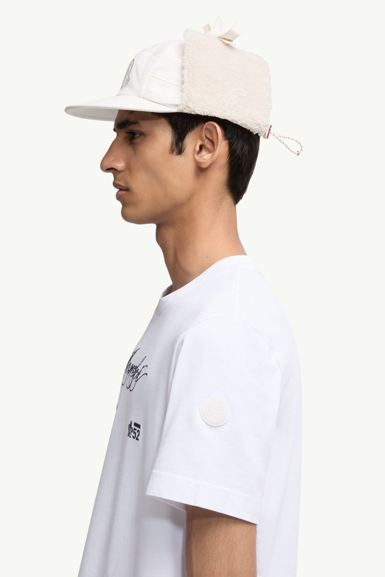 T-Shirt aus Baumwolle mit gesticktem Logo Herren Weiß Moncler 1