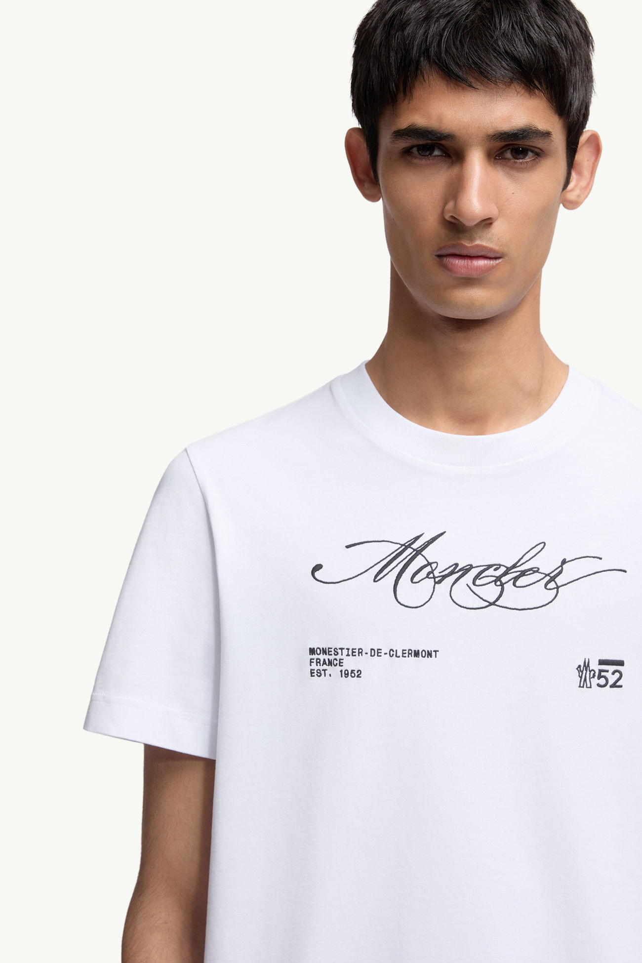 T-Shirt aus Baumwolle mit gesticktem Logo Herren Weiß Moncler 5